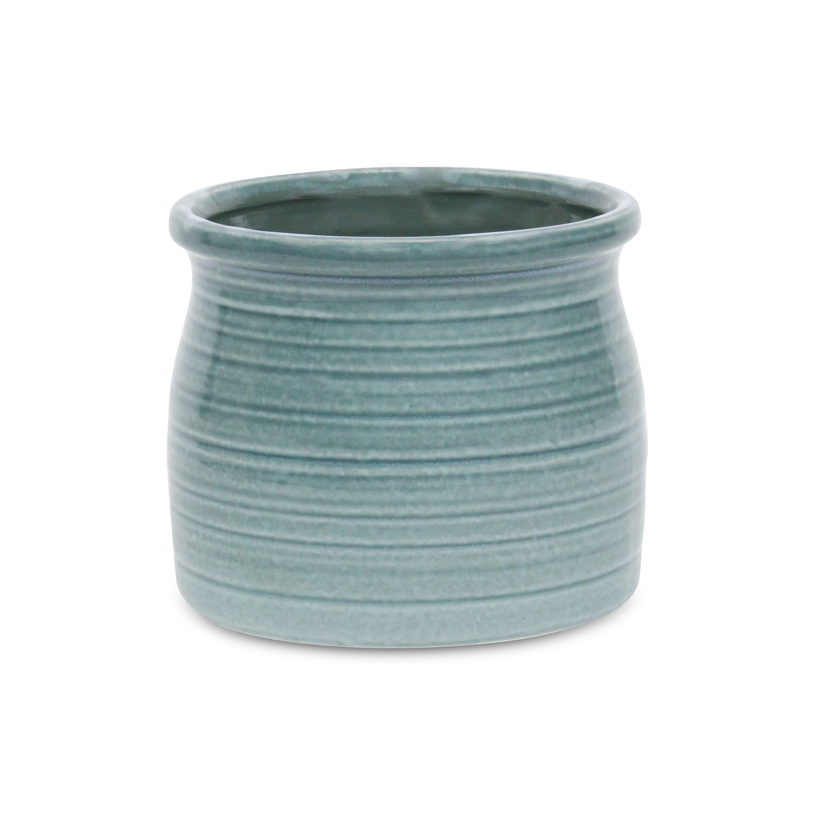 Kifon Green Curved Ceramic Pot - Large