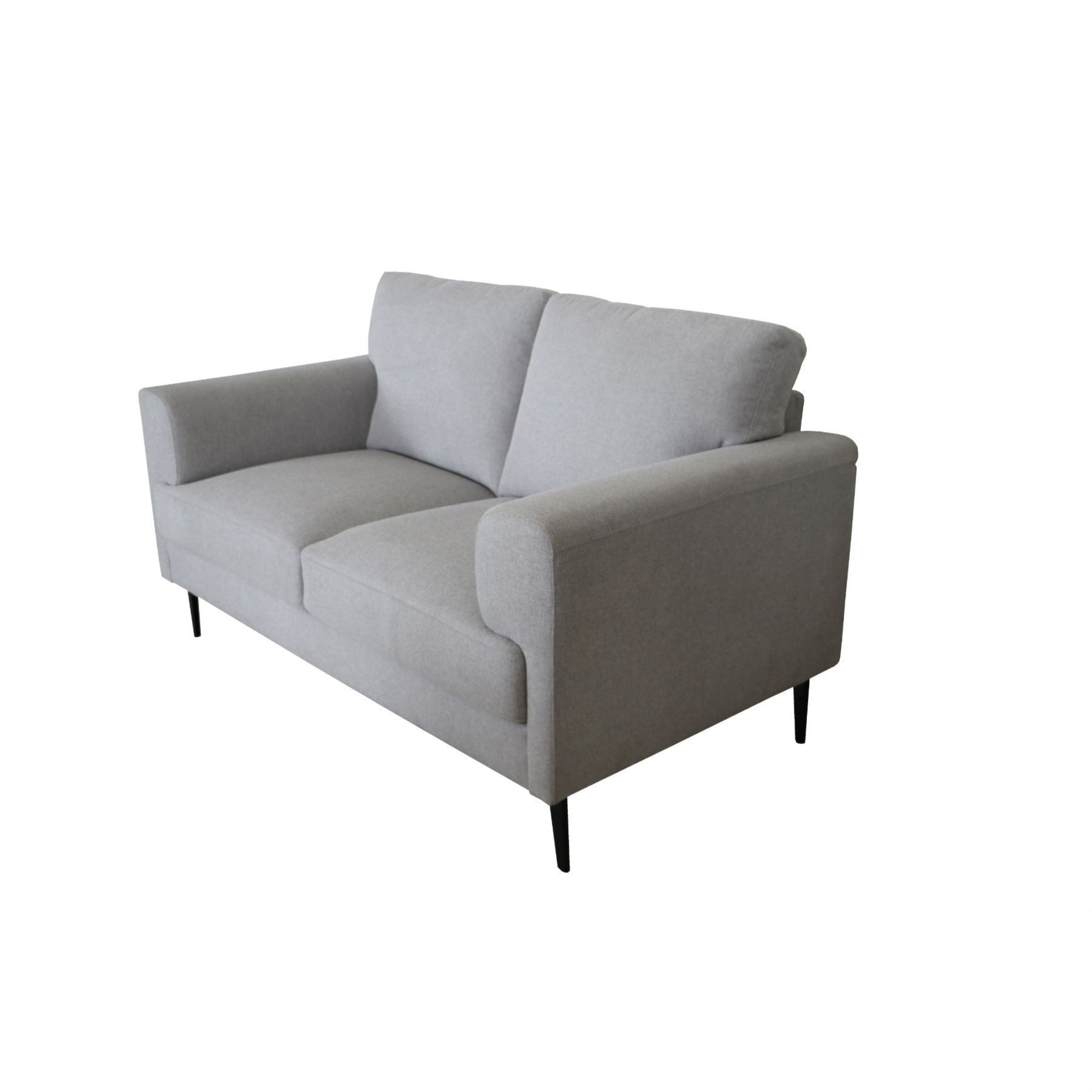 Yardlio Loveseat, Light Gray Linen - Contemporary Design, Pocket Coil Seating, Metal Legs - Perfect Addition for Modern Living Spaces