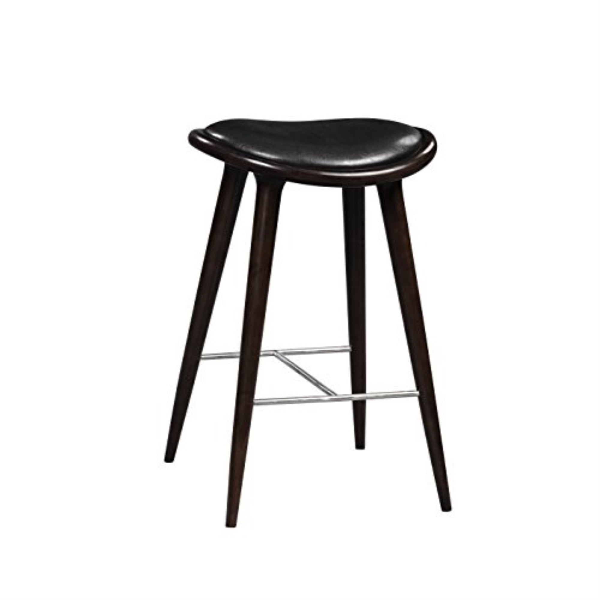 Lucio Oval Stool, Cappuccino With Black Pu