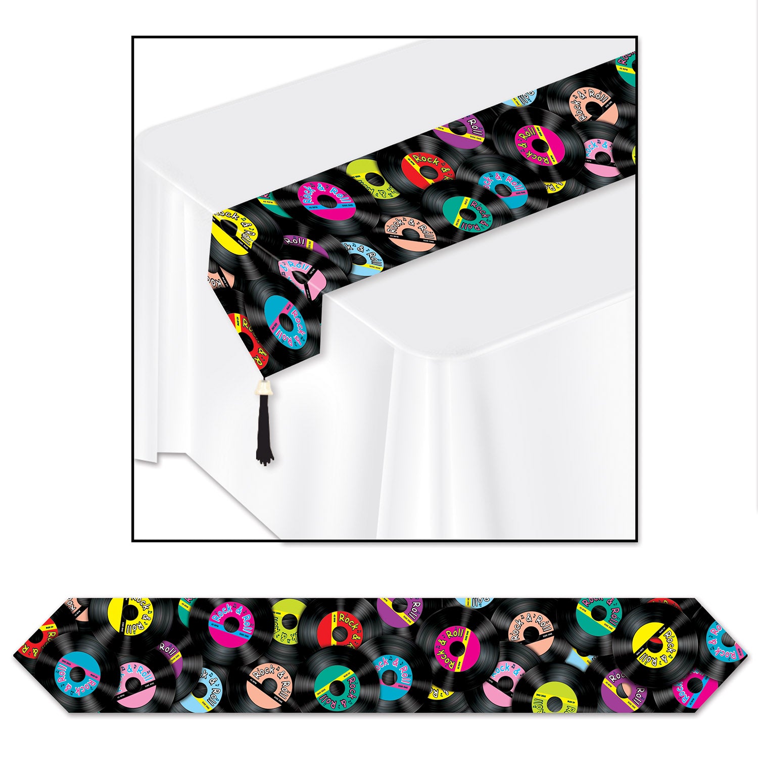 Printed Rock & Roll Table Runner (Pack of 12)