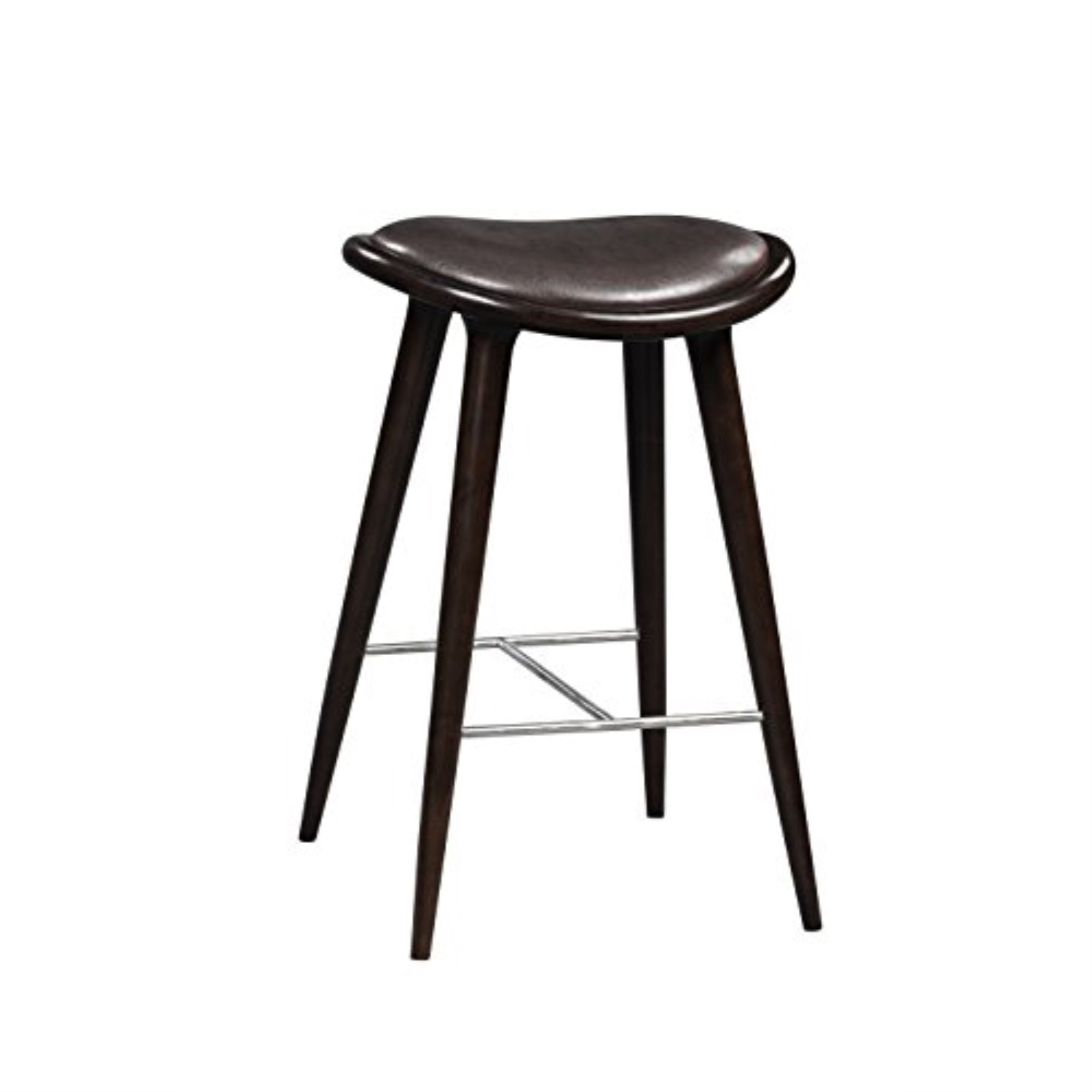 Lucio Oval Stool, Cappuccino With Brown Pu