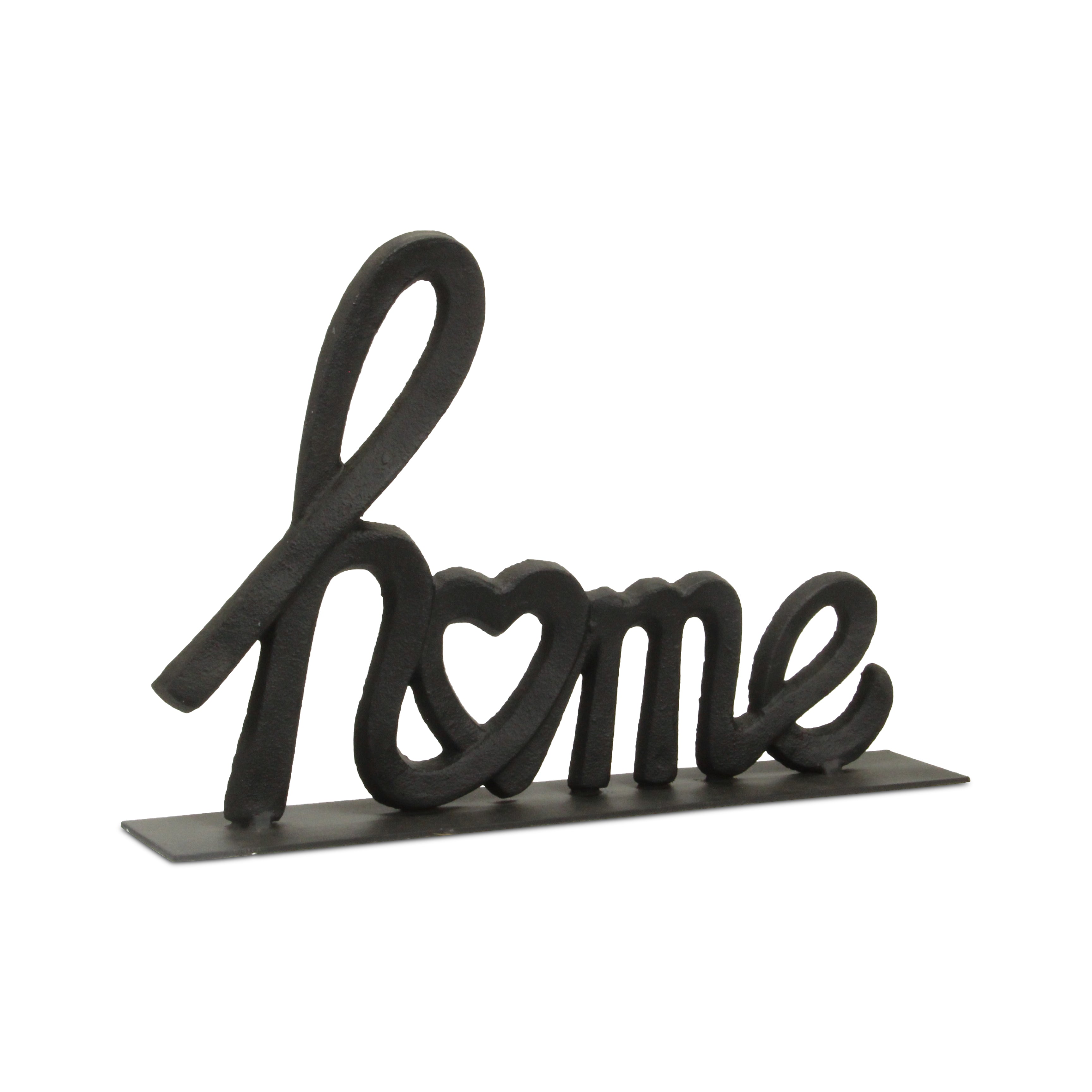 Roven Cast Iron Calligraphic Home Table Decor - Black