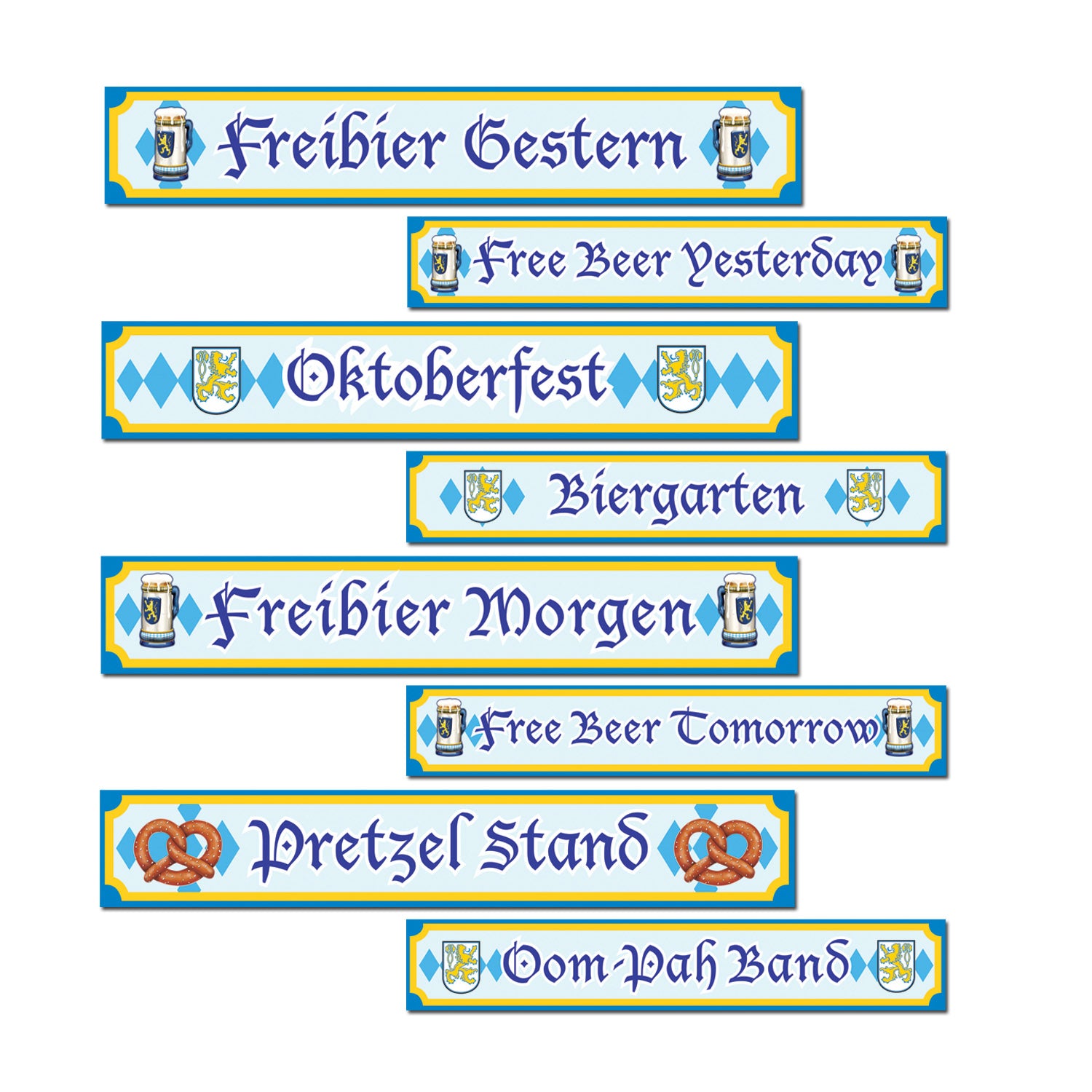 Oktoberfest Sign Cutouts (Pack of 12)