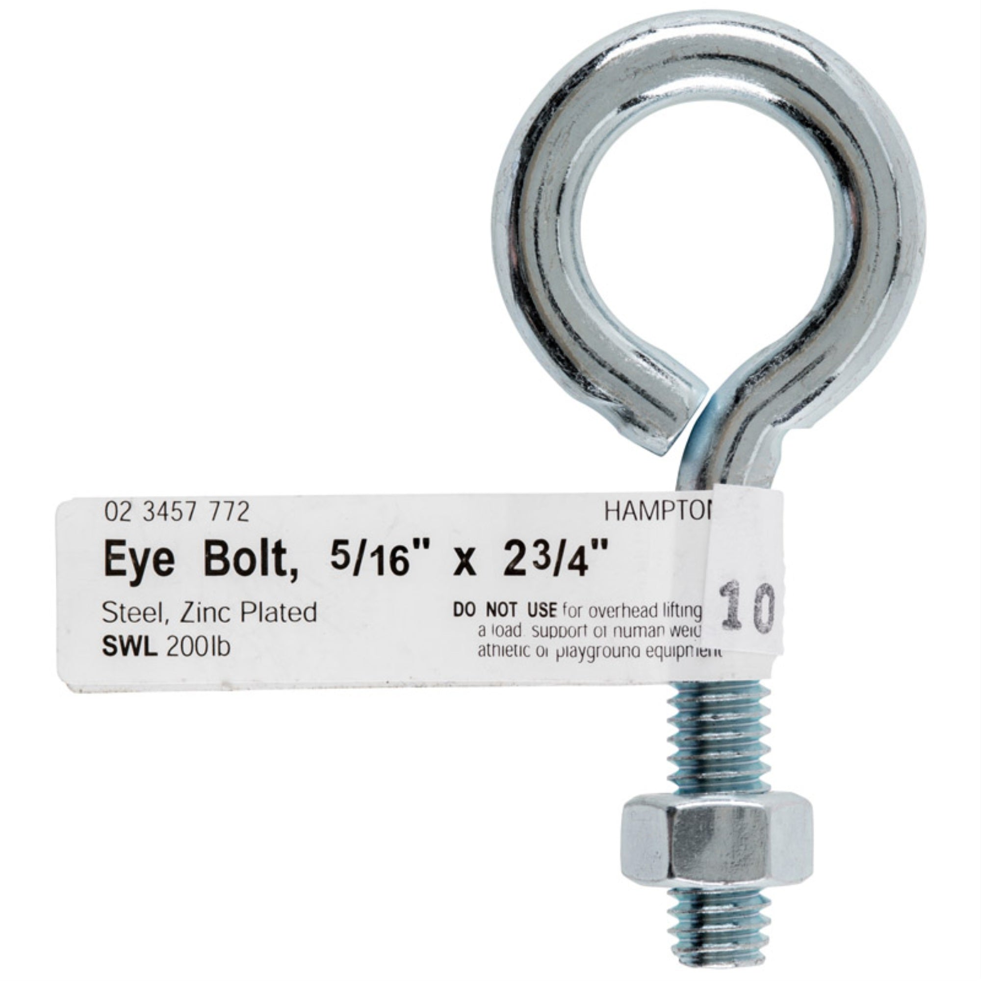 Bolt Eye W/Nut5/16X2.75 (Pack Of 10)