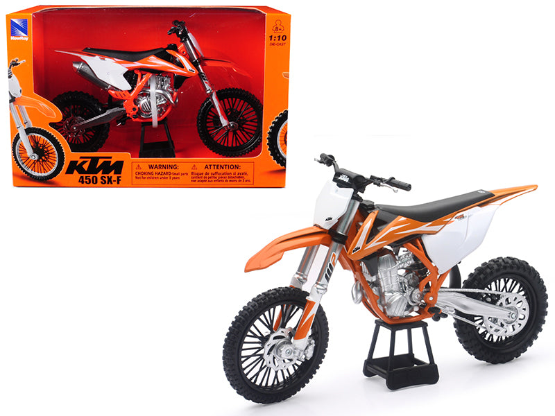 Ktm 450 Sx-F Dirt Bike Orange And White Motorcycle Model 1/10 By New Ray