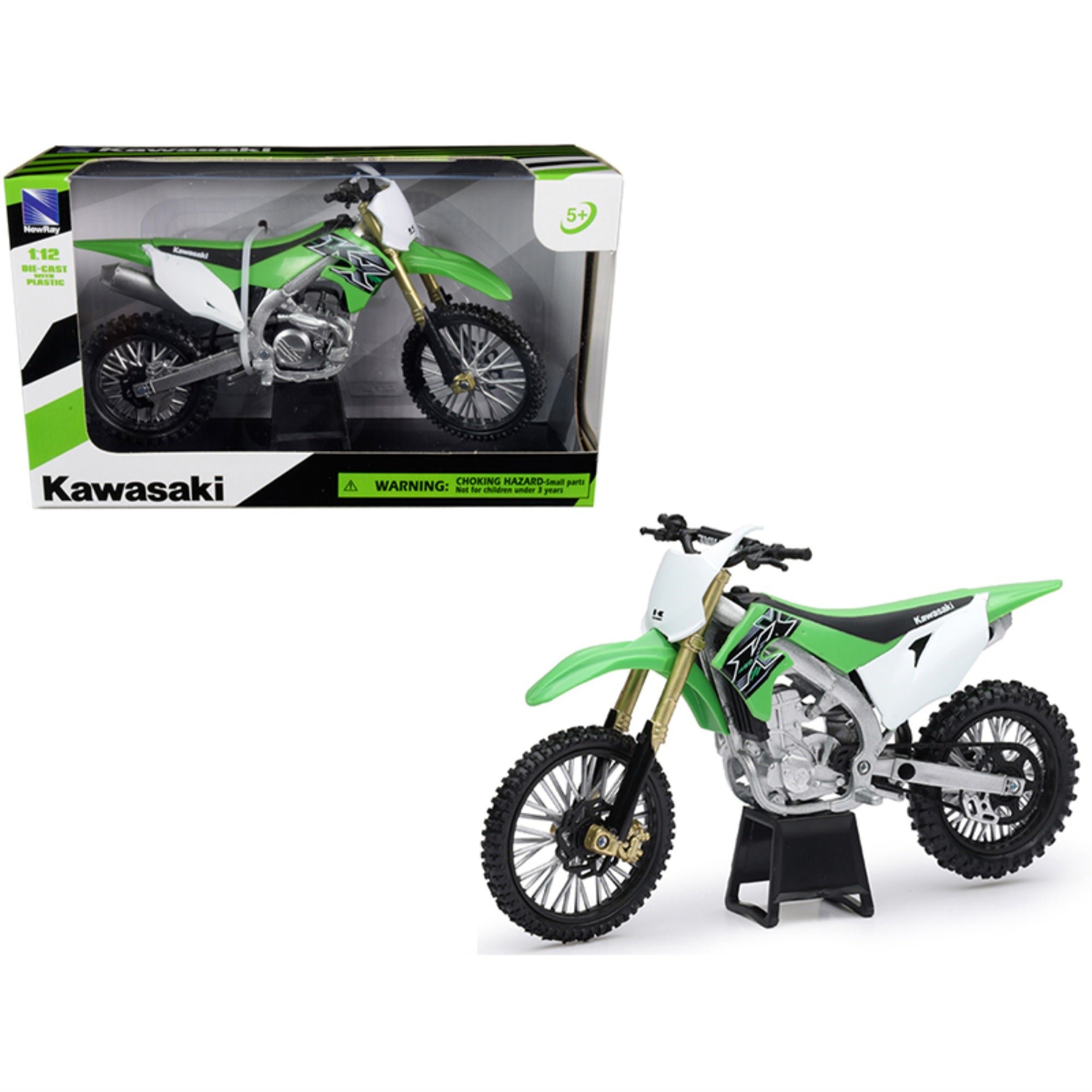 Kawasaki Kx 450F Green 1/12 Diecast Motorcycle Model By New Ray