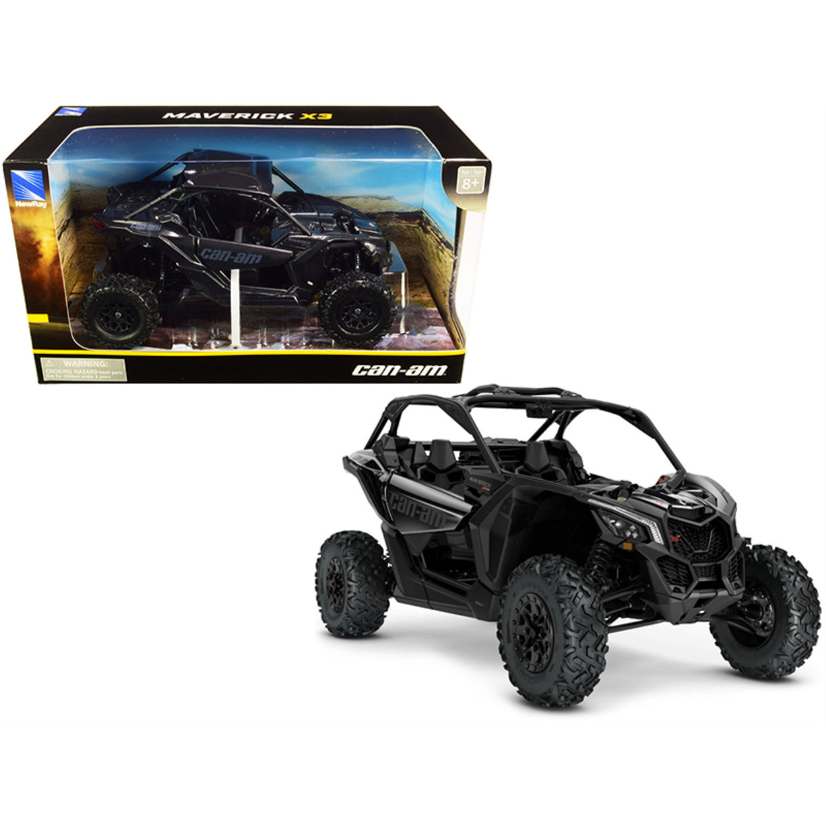 Can-Am Maverick X3 Atv Triple Black 1/18 Diecast Model By New Ray