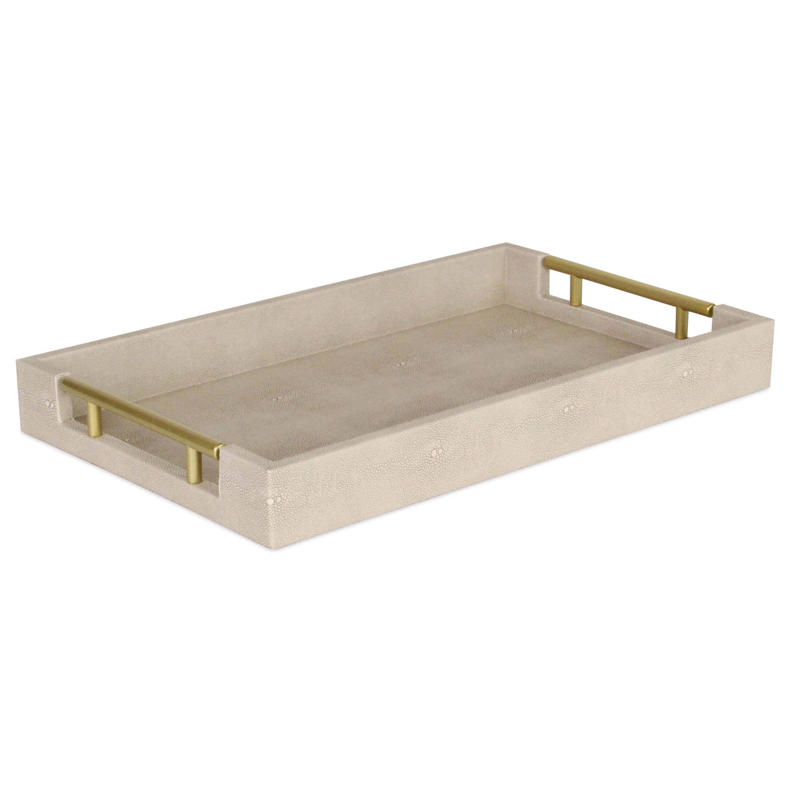 Lusan Vinyl Tray - Cream Faux Shagreen