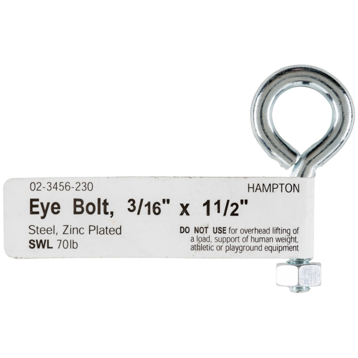 Bolt Eye W/Nut 3/16X1.5 (Pack Of 10)