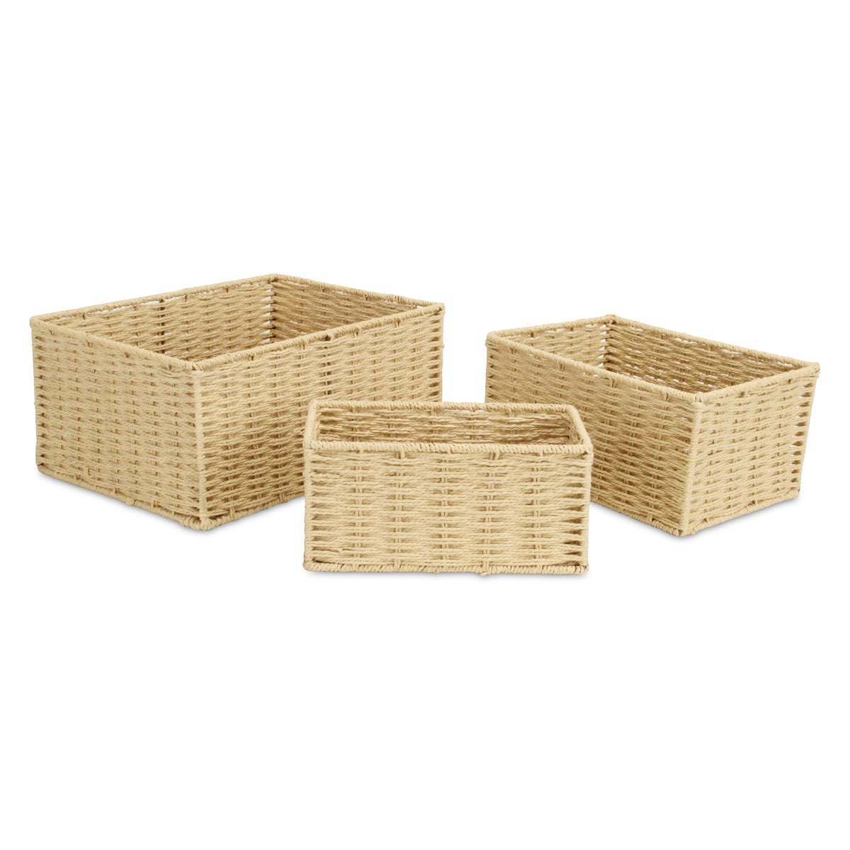 Laelia Woven Rope Rectangular Baskets (Set Of 3)