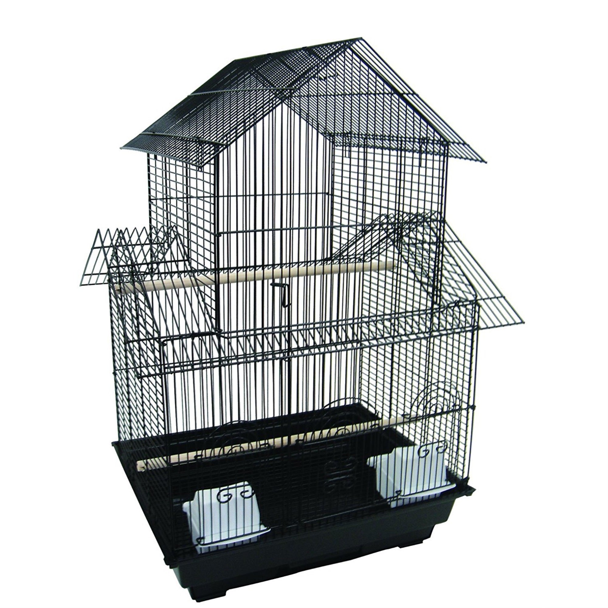 5844 3/8' Bar Spacing Pagoda Small Bird Cage - 18'X14' In Black