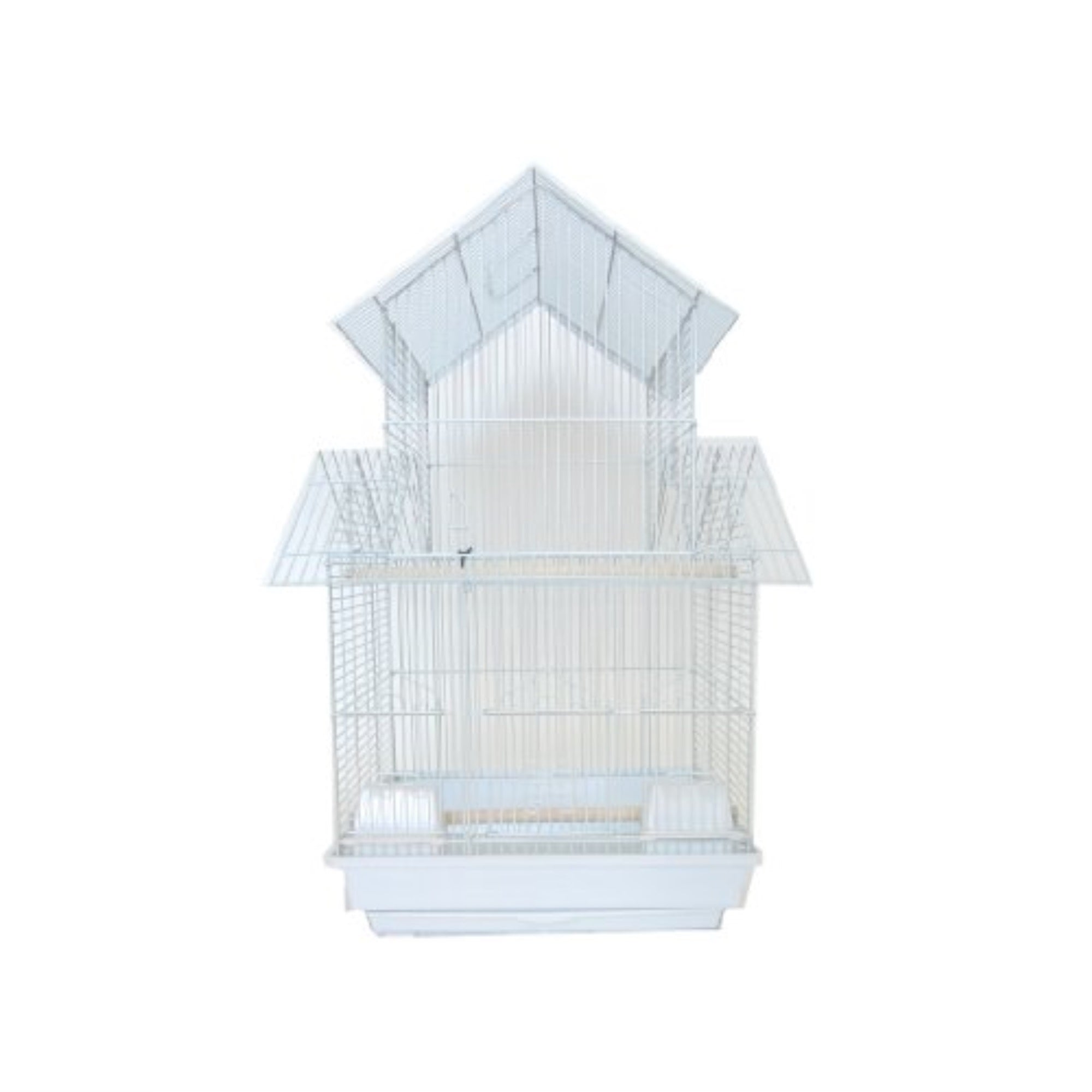 5844 3/8' Bar Spacing Pagoda Small Bird Cage - 18'X14' In White