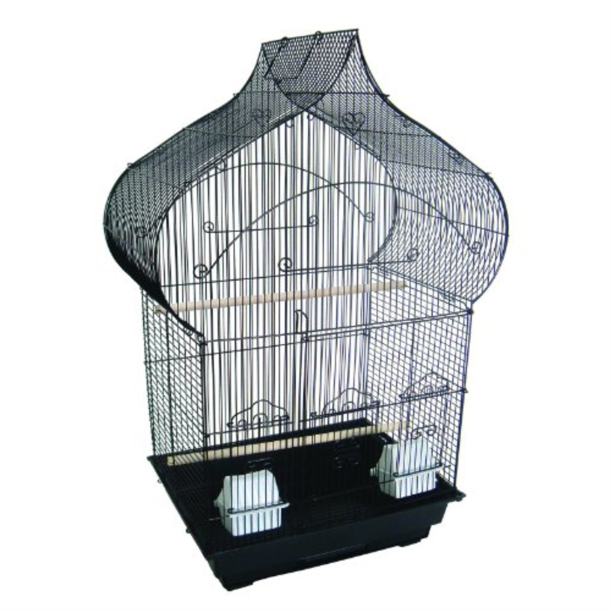 5864 3/8' Bar Spacing Taj Mahal Bird Cage With Stand - 18'X14' In Black