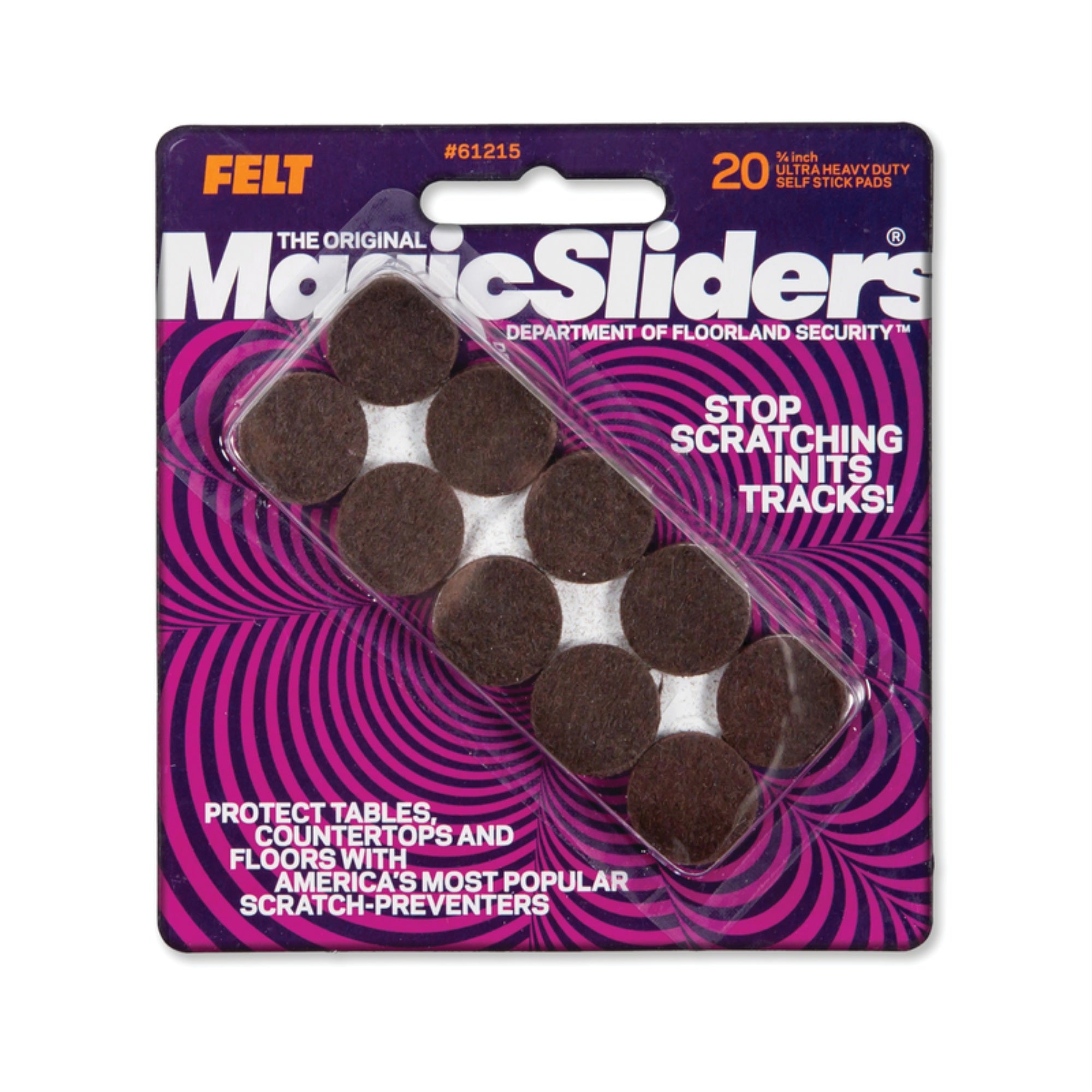Pads Felt Brn3/4 (Pack Of 6)