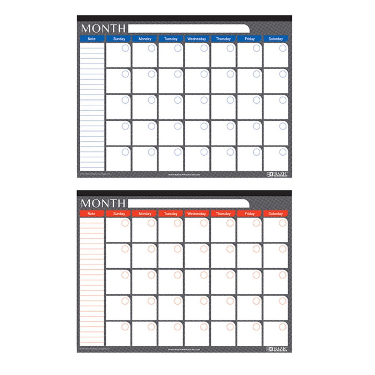 Bazic 17' X 22' Undated 12-Month Desk Pad Calendar /Case Qty - 24