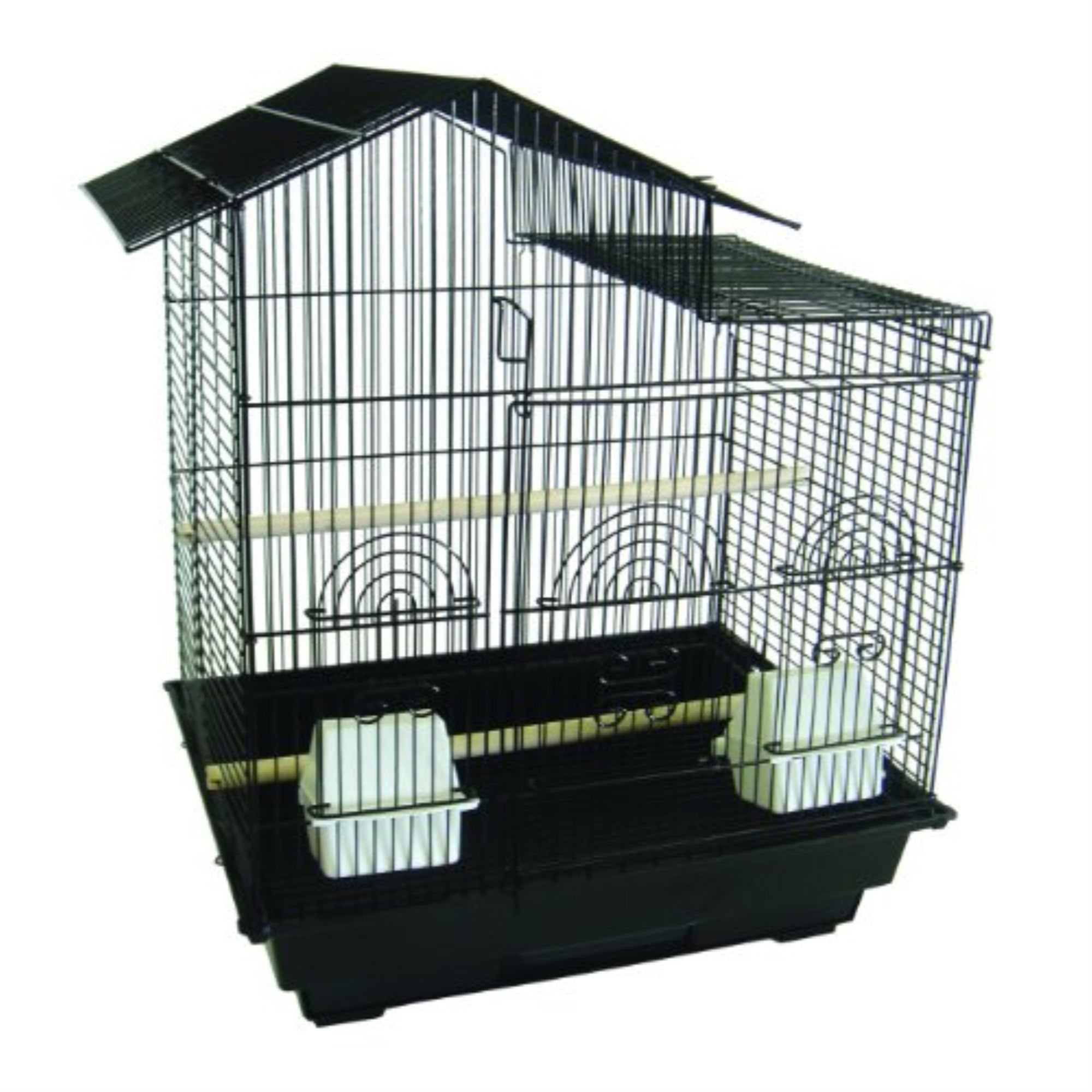 5894 3/8' Bar Spacing Villatop Small Bird Cage - 18'X14' In Black