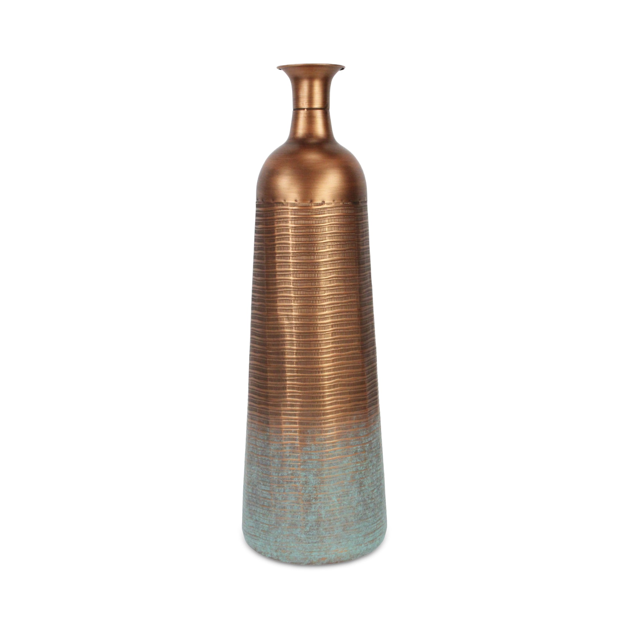 Kyani Copper and Rustic Teal Vase Decor - Large