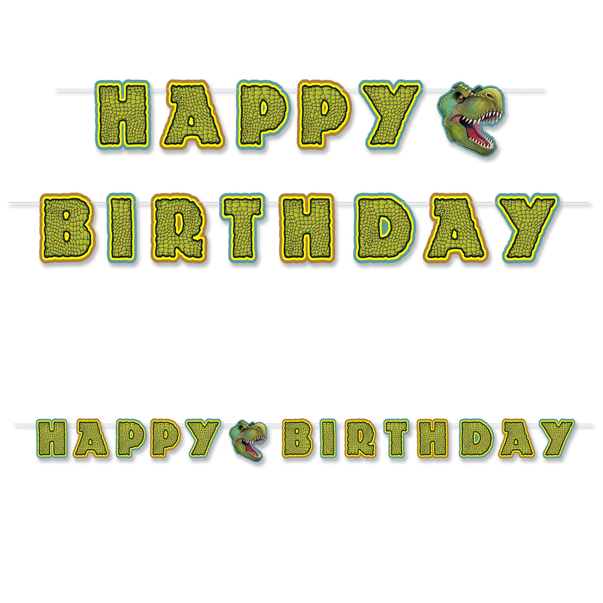 Birthday Dinosaur Streamer, (Pack Of 12)
