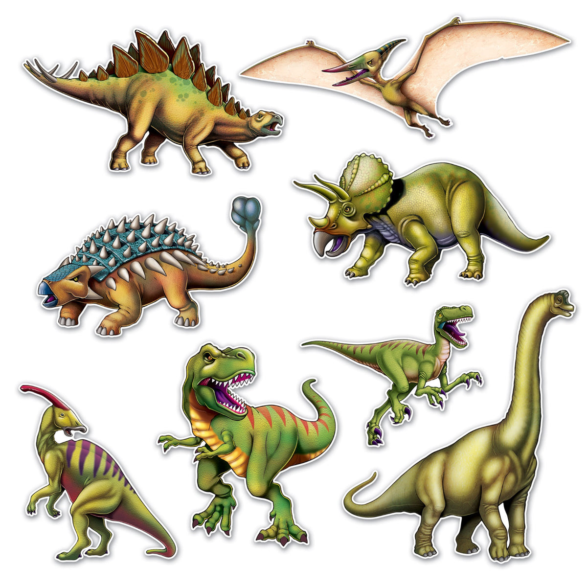 Dinosaur Cutouts, (Pack Of 12)