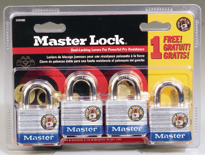 Padlock 1-1/2Lam 4Pk#3 (Pack Of 1)