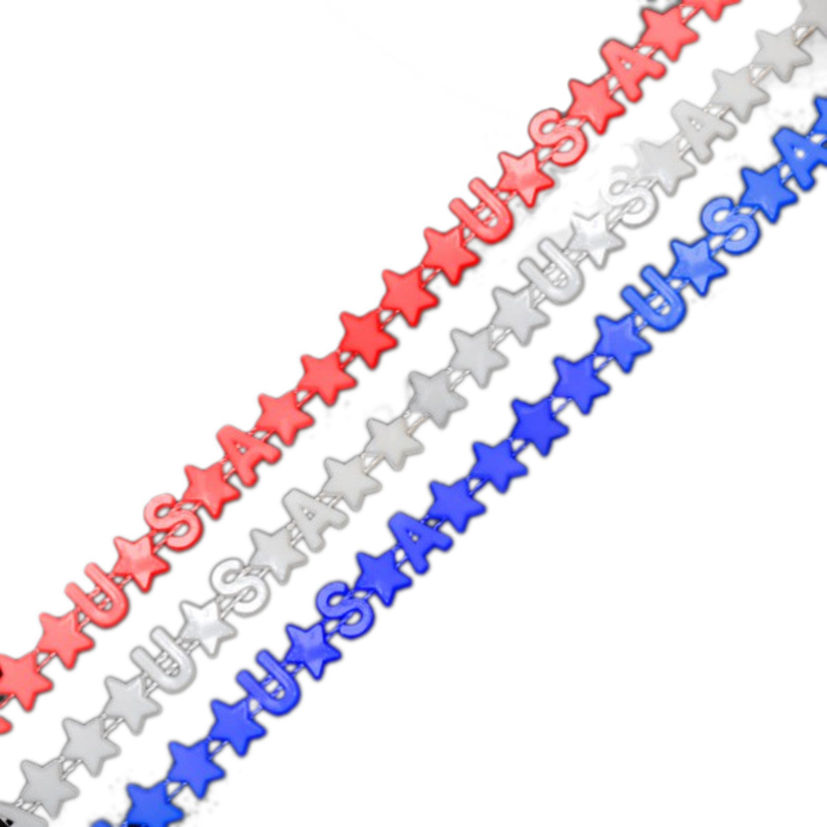 Red White and Blue USA Stars Necklace