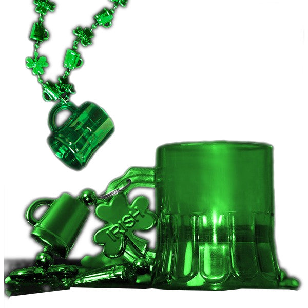 Shamrock Shot Glass Necklace Pack of 12