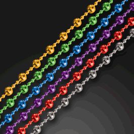 Assorted Color Disco Bead Mardi Gras Necklaces Pack of 12