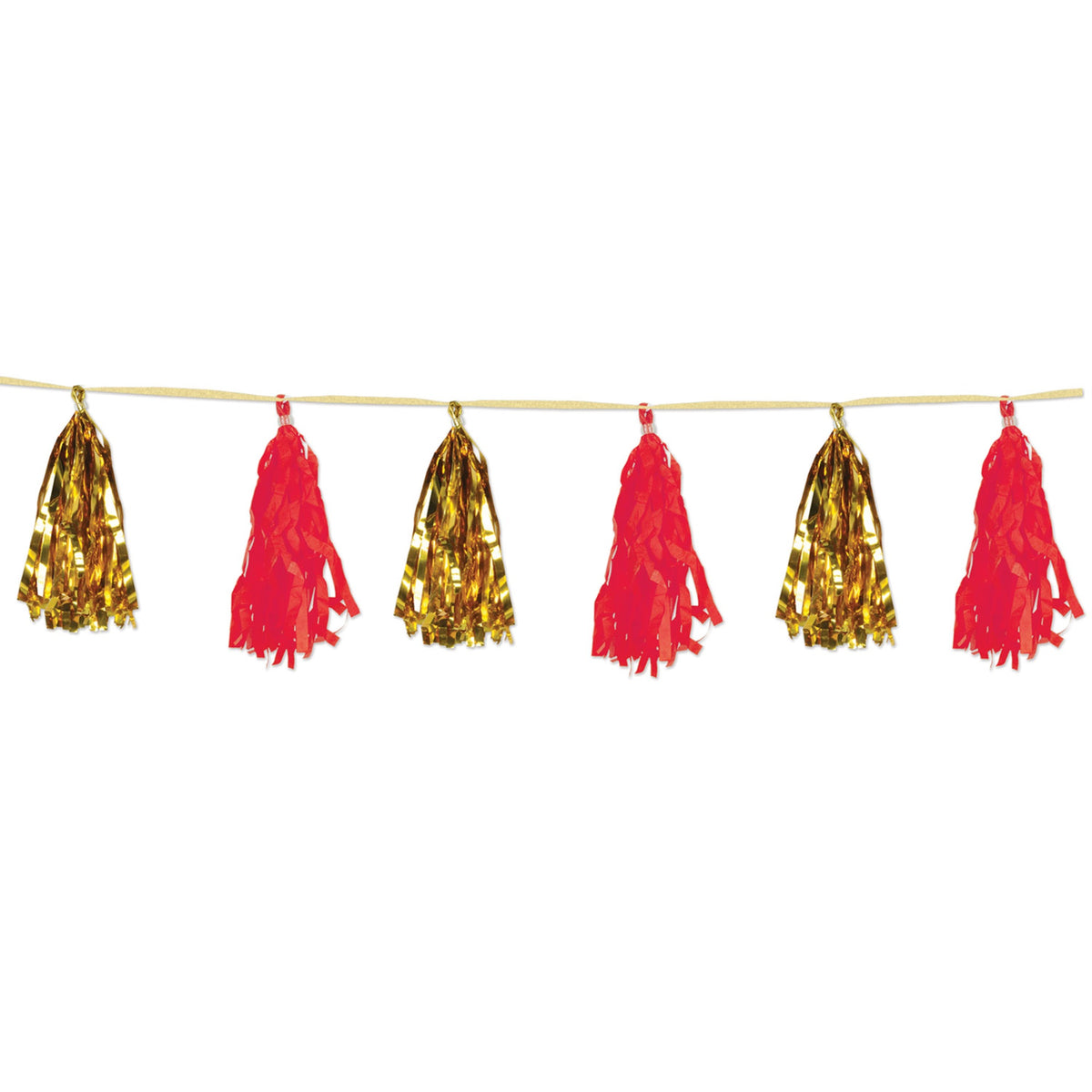 Metallic & Tissue Tassel Garland, (Pack Of 12)