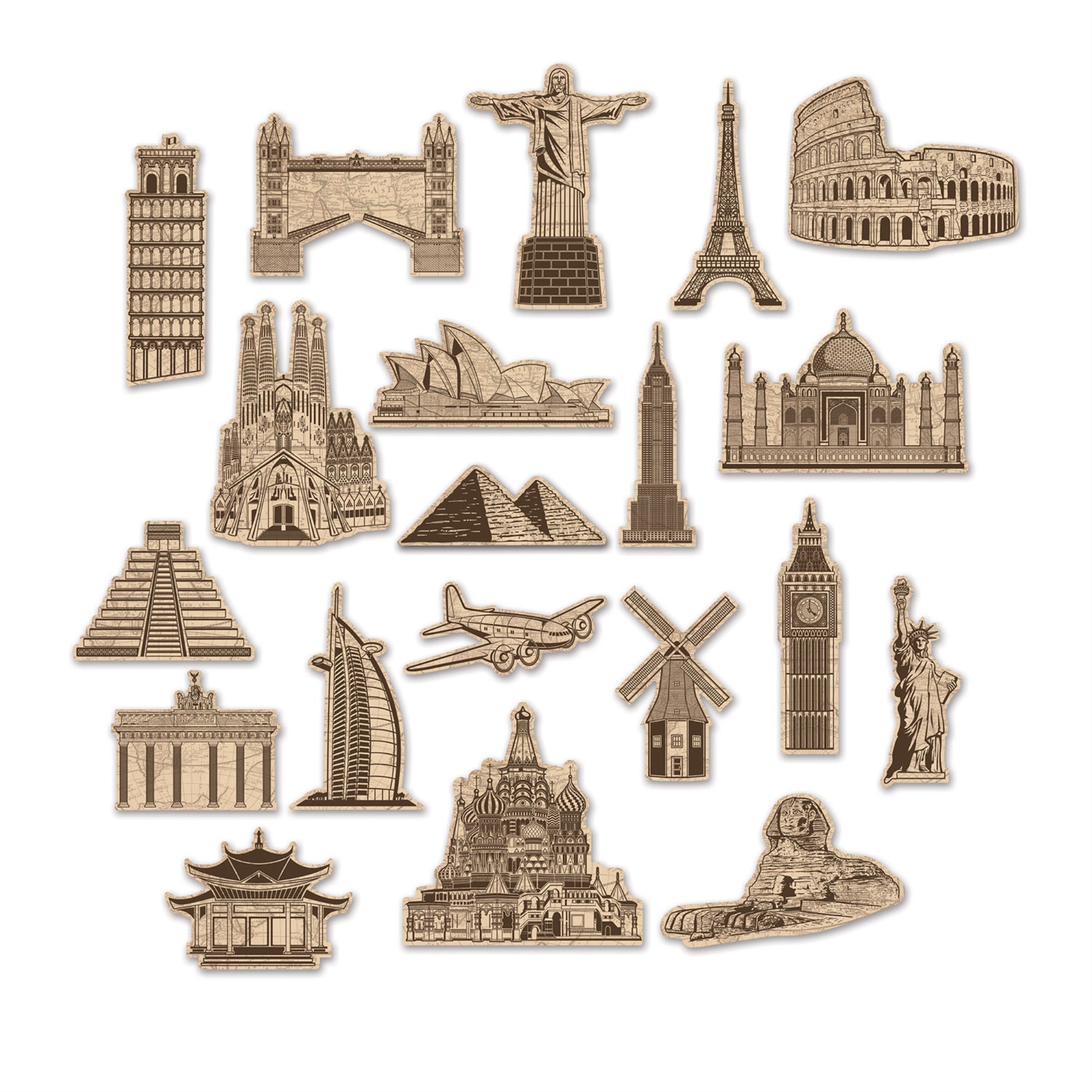 Around The World Cutouts, (Pack Of 12)