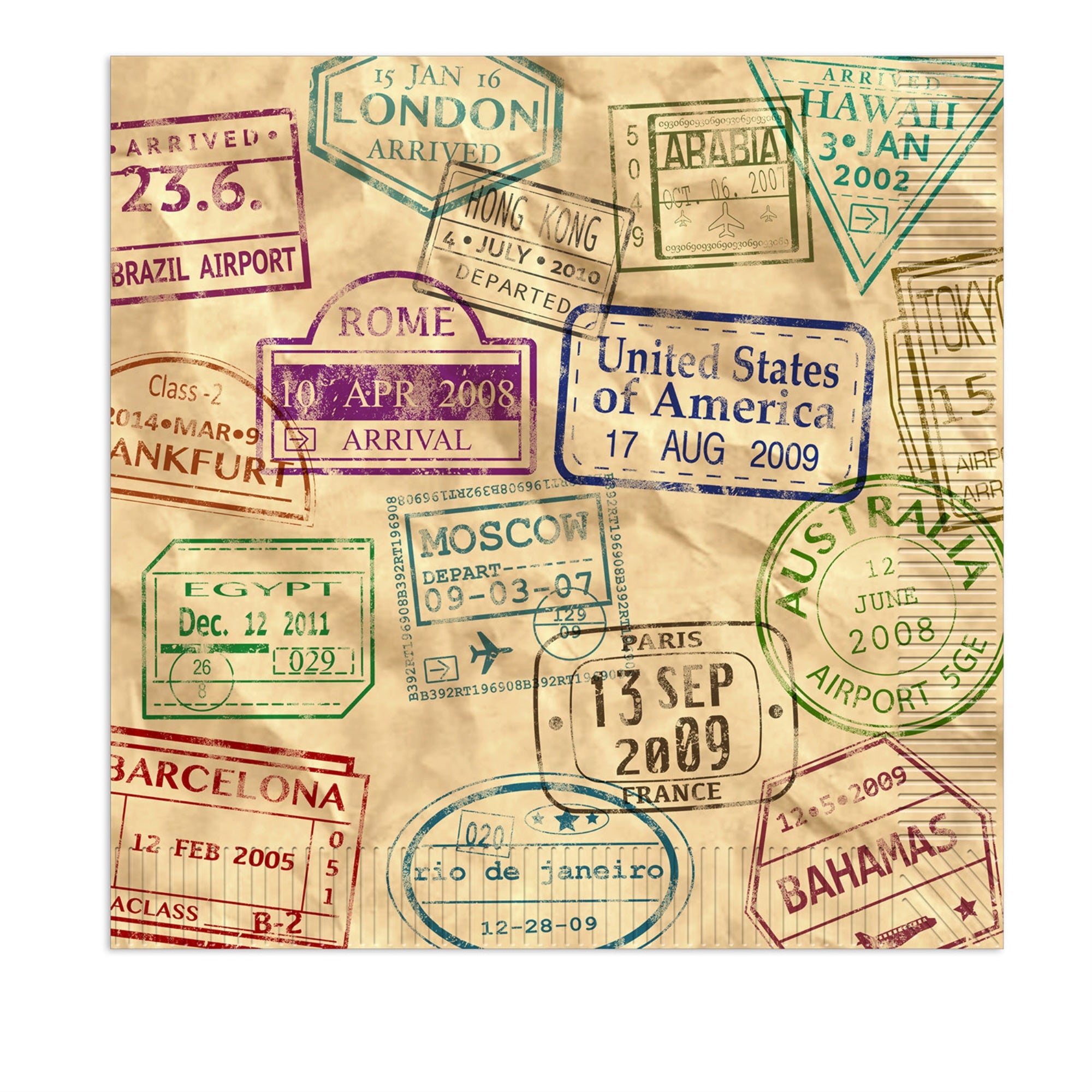 Around The World Luncheon Napkins, (Pack Of 12)