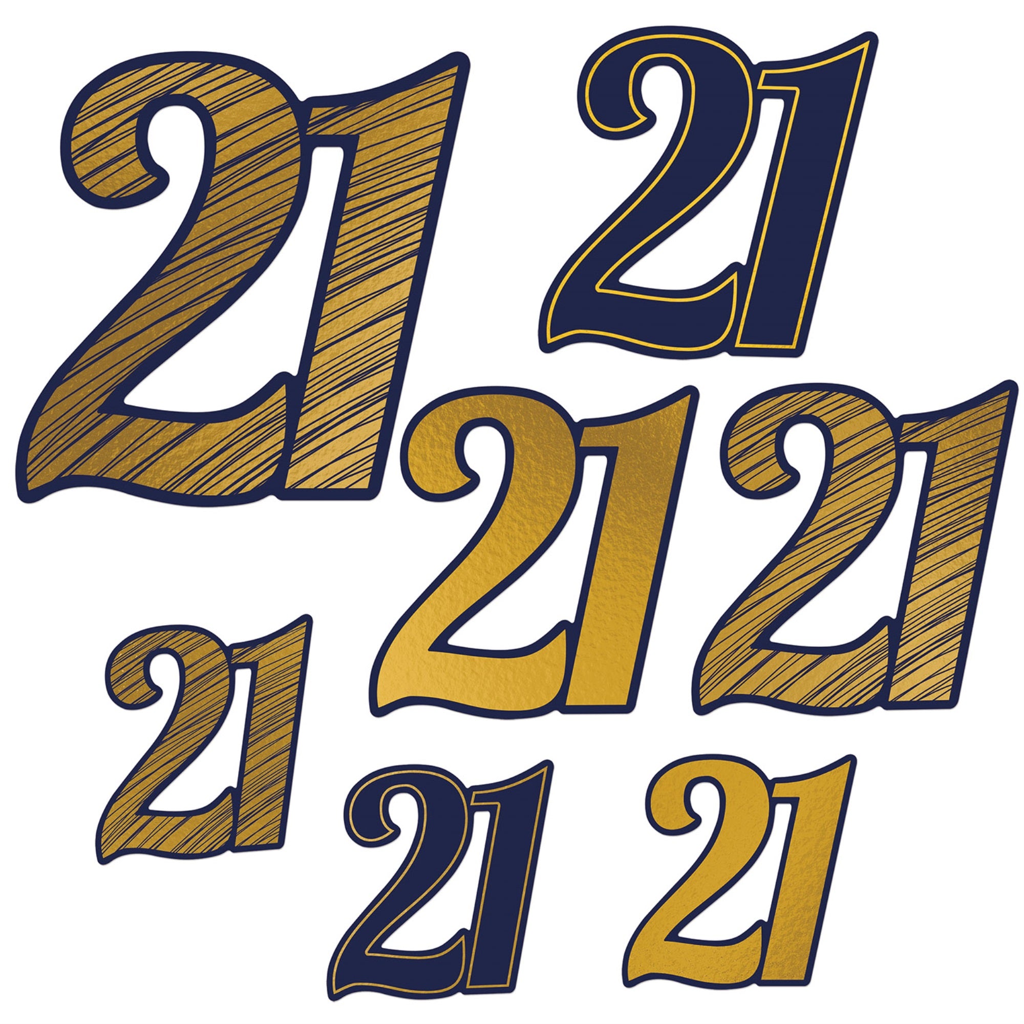 21  Foil Cutouts, (Pack Of 12)