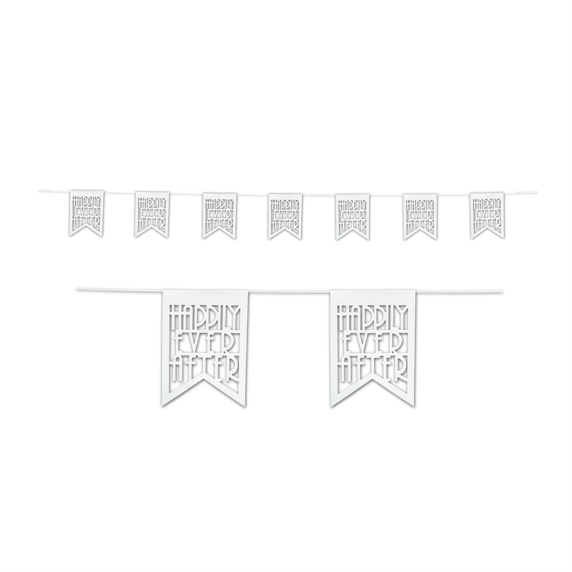 Die-Cut Happily Ever After Pennant Bnr, (Pack Of 12)