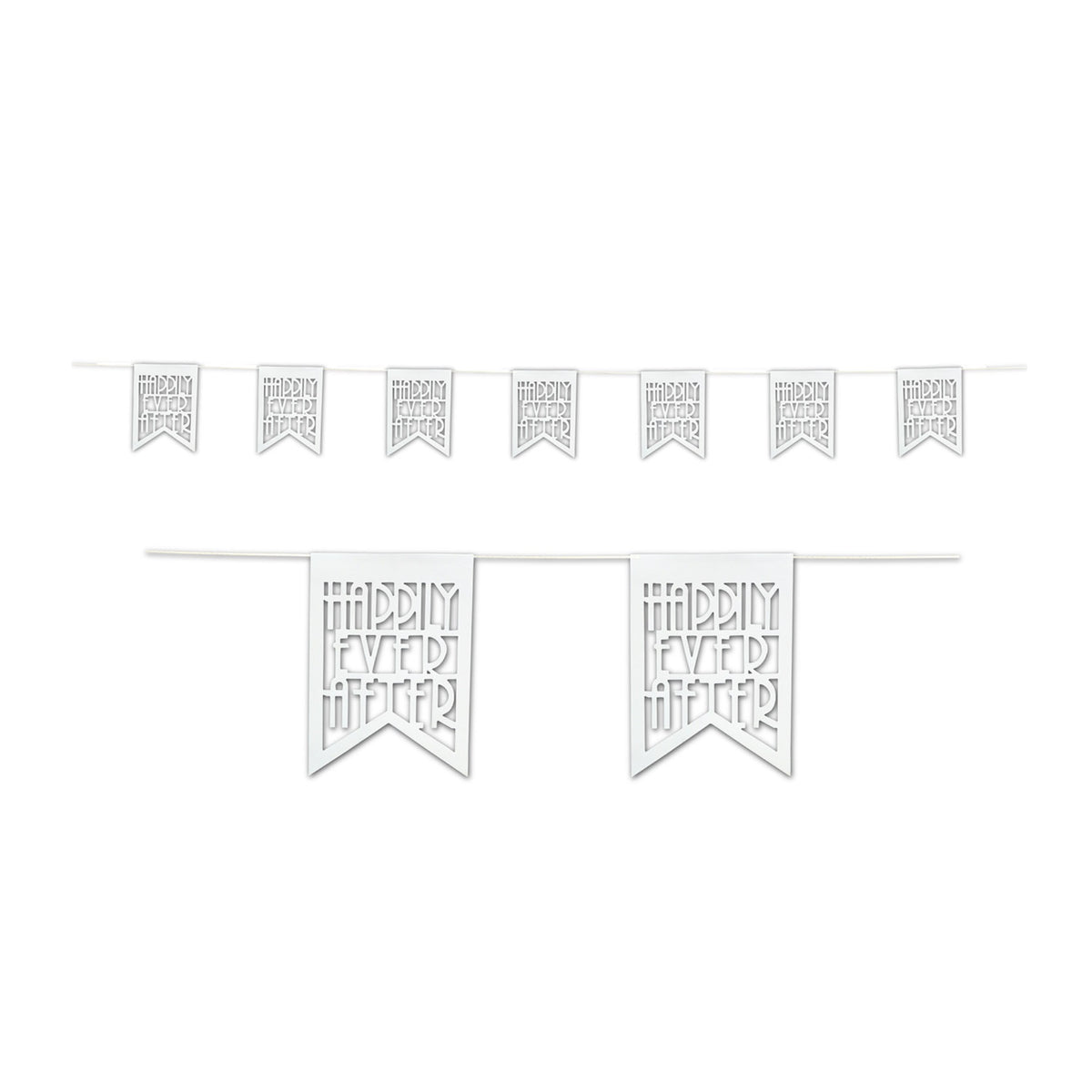 Die-Cut Happily Ever After Pennant Bnr, (Pack Of 12)
