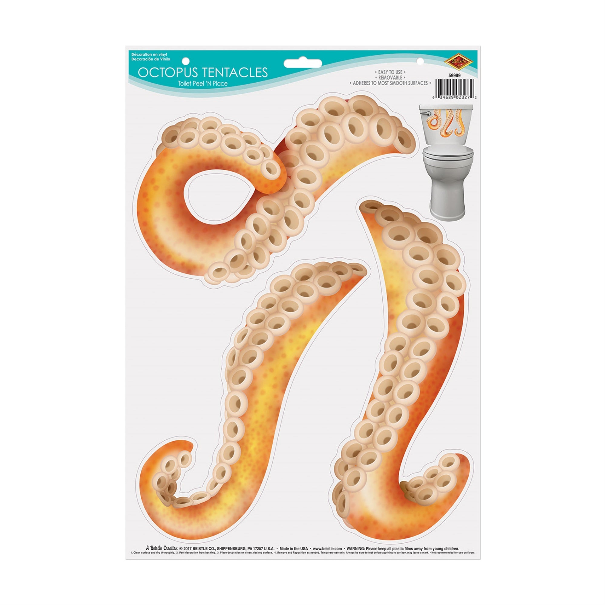 Octopus Tentacles Toilet Tank Pnp, (Pack Of 12)