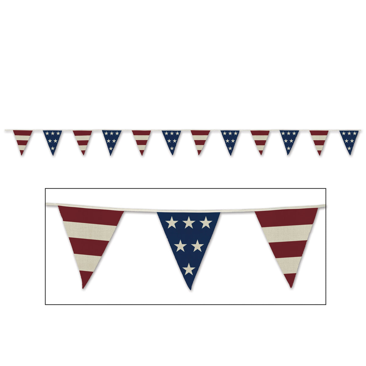 Americana Fabric Pennant Banner, (Pack Of 12)