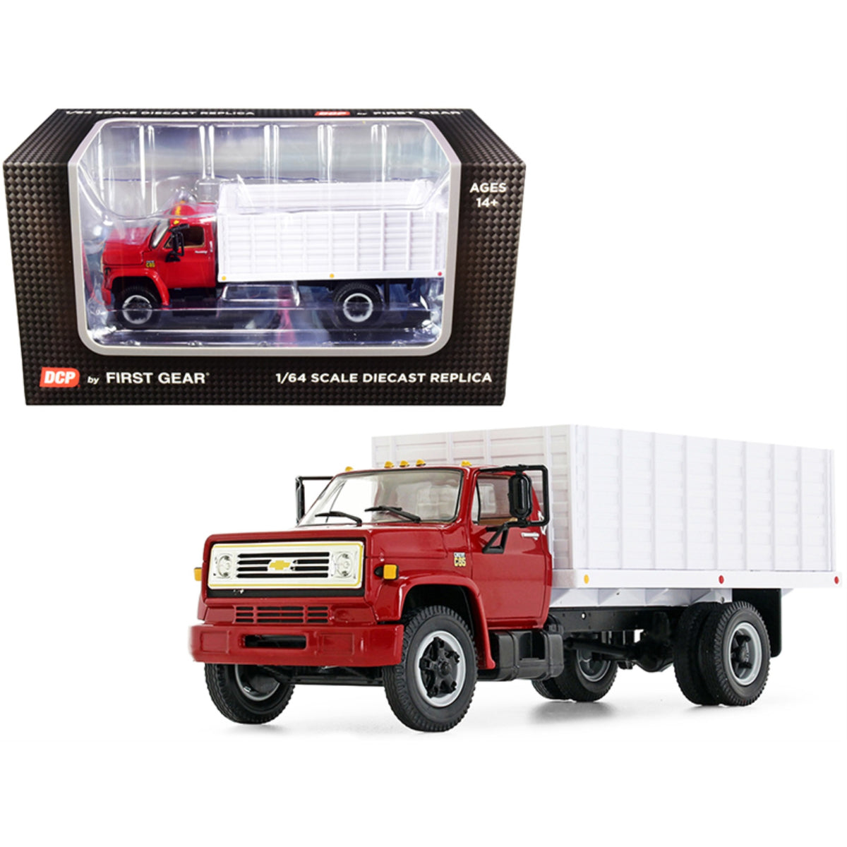 Chevrolet C65 Grain Truck Red And White 1/64 Diecast Model By Dcp/First Gear