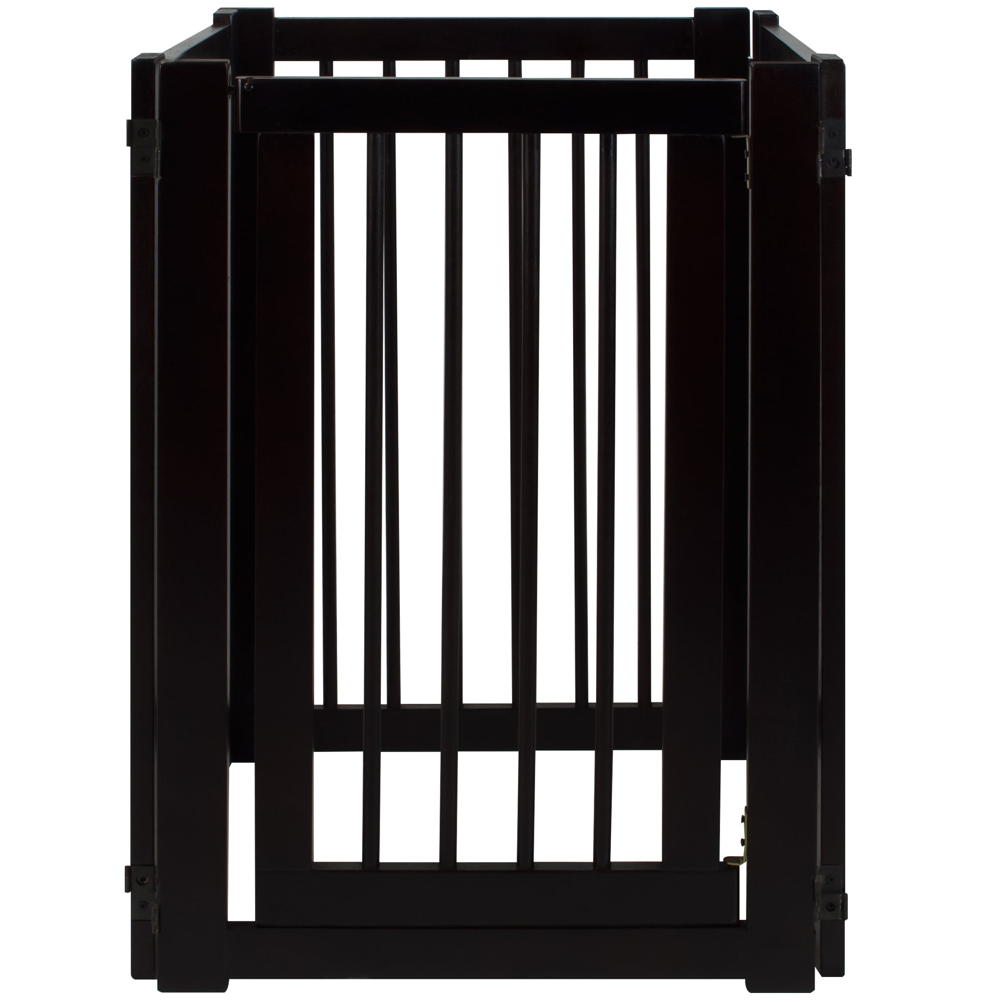 Free Standing Pet Gate With Door-Espresso