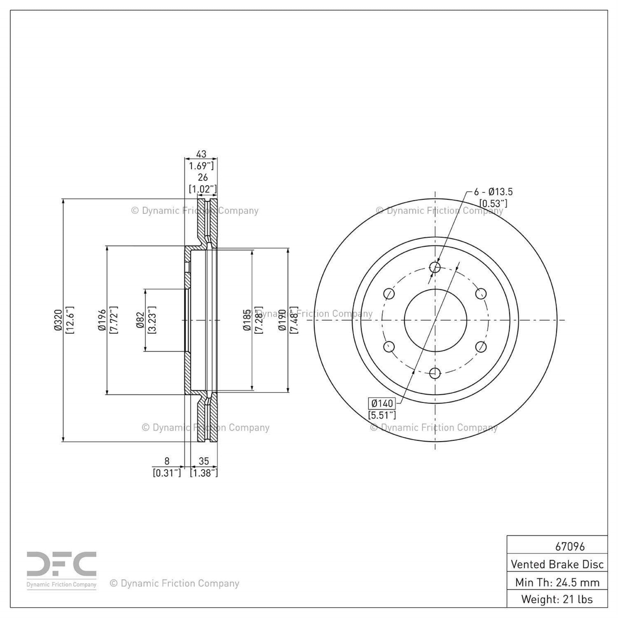 Brake Rotor -E-Line Oem Blank 600-67096