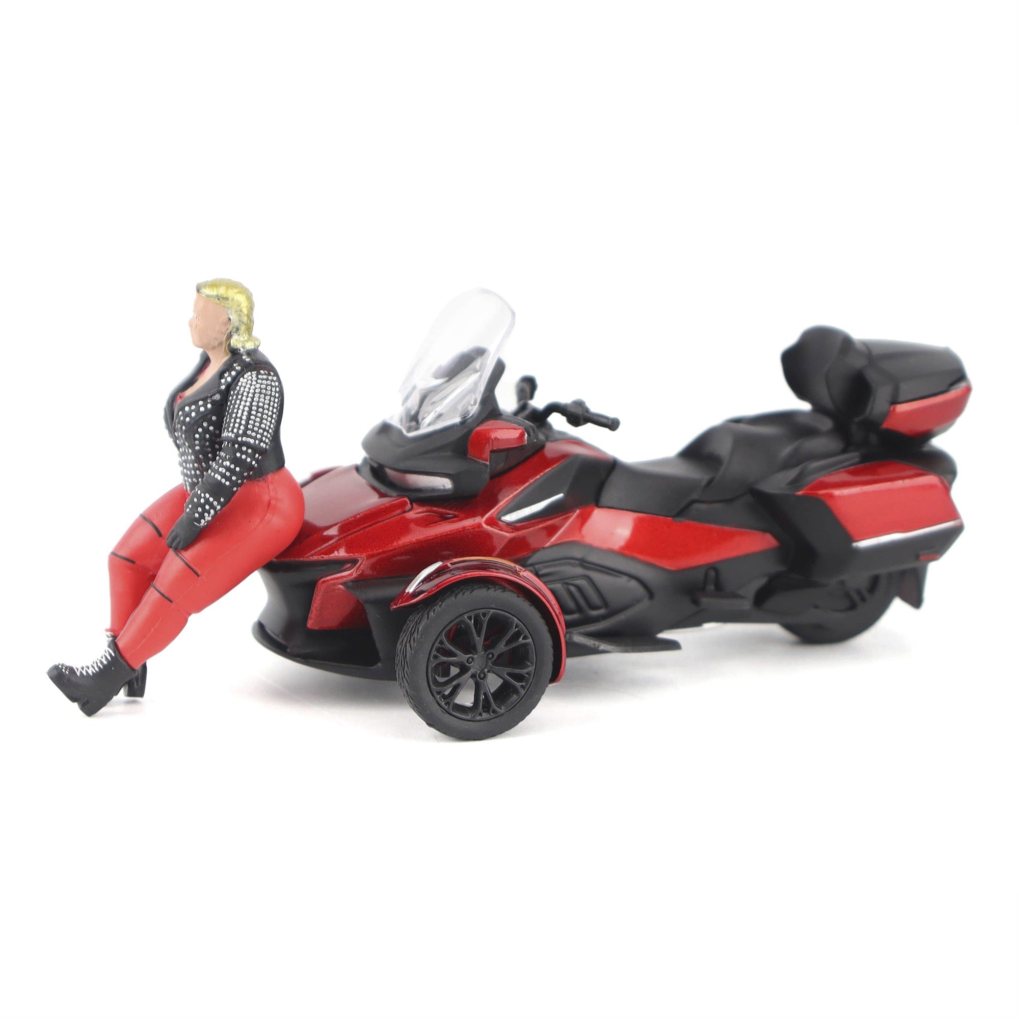 Can-Am Spyder Rt Limited 3-Wheel Motorcycle Deep Marsala Red Metallic With Driver Figure 1/32 Diecast Model By Brp Models