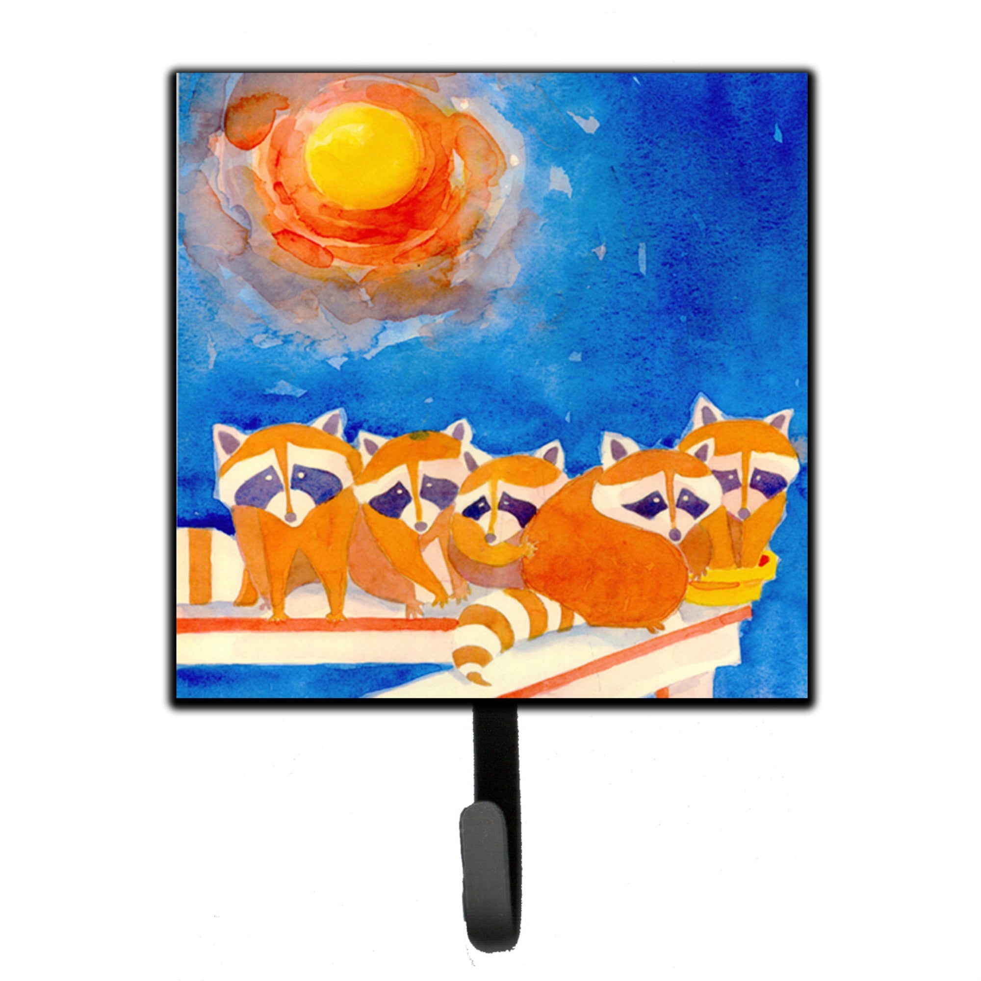 Caroline'S Treasures 6009Sh4 Raccoons On The Porch Leash Or Key Holder, Small, Multicolor