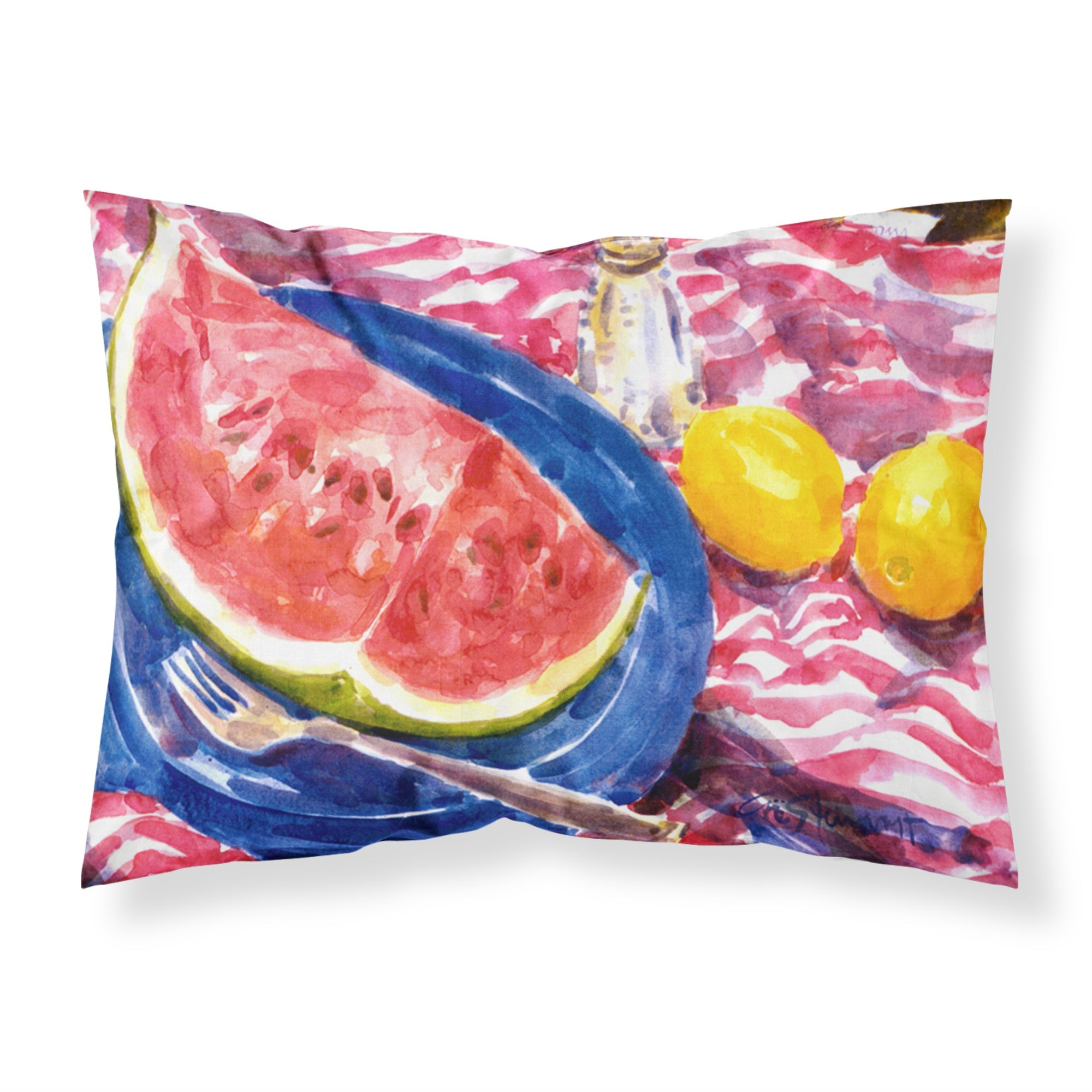Caroline'S Treasures 6028Pillowcase Watermelon Moisture Wicking Fabric Standard Pillowcase, Large, Multicolor