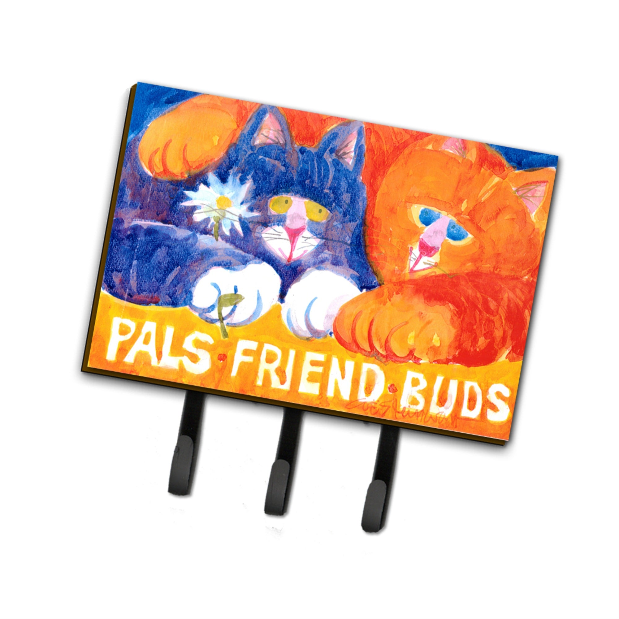 Caroline'S Treasures 6029Th68 Cats Pals Friends Buds Leash Holder Or Key Hook, Large, Multicolor