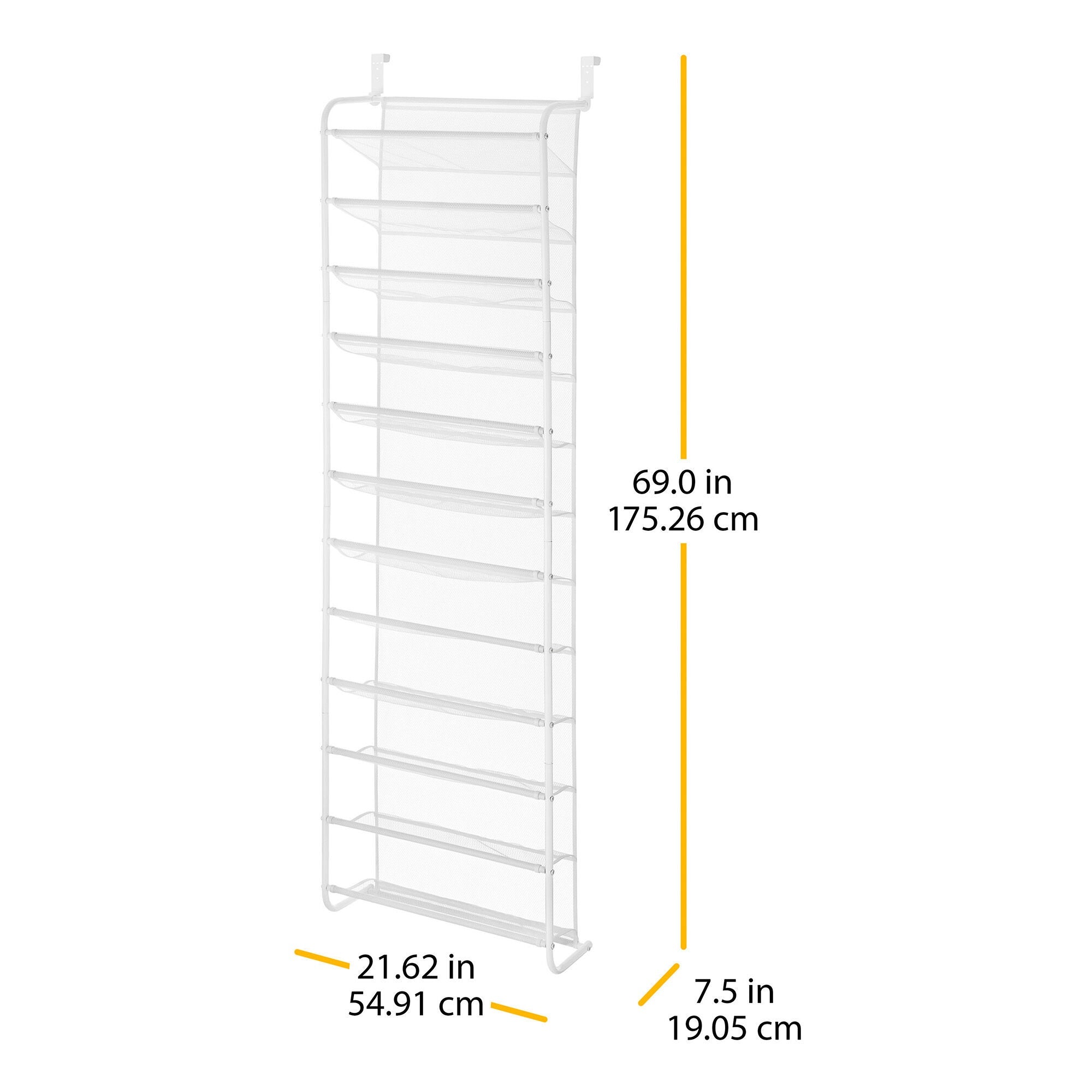 Whitmor 36-pair Over-the-Door Shoe Rack in White