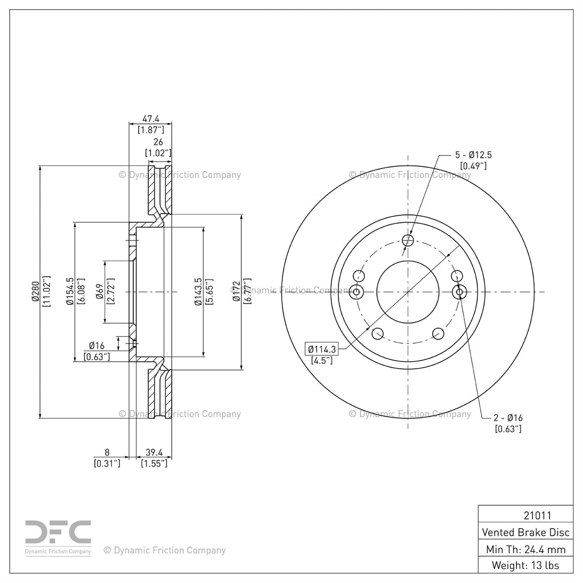 Geospec Coated Rotor - Oem Blank 604-21011