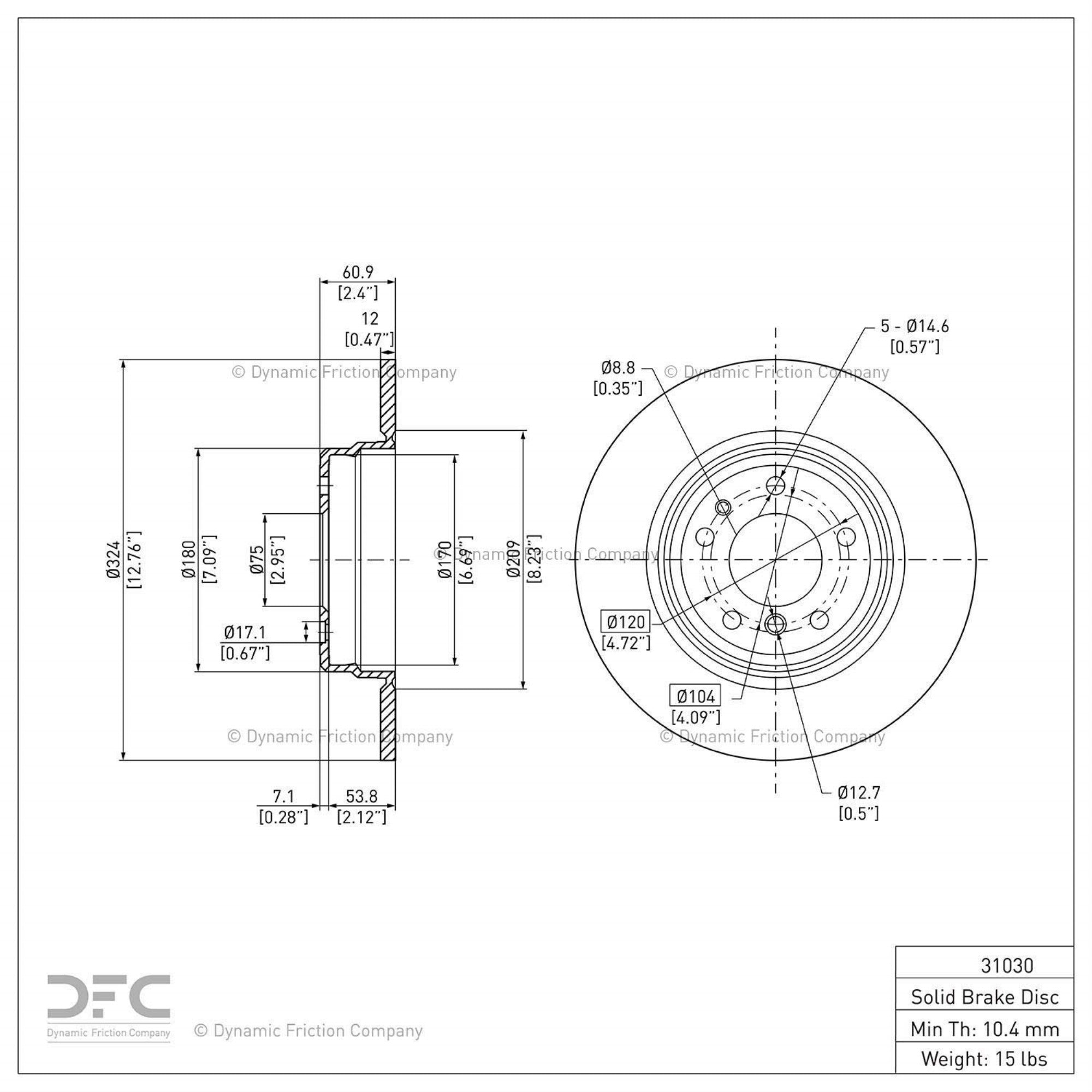 Geospec Coated Rotor - Oem Blank 604-31030