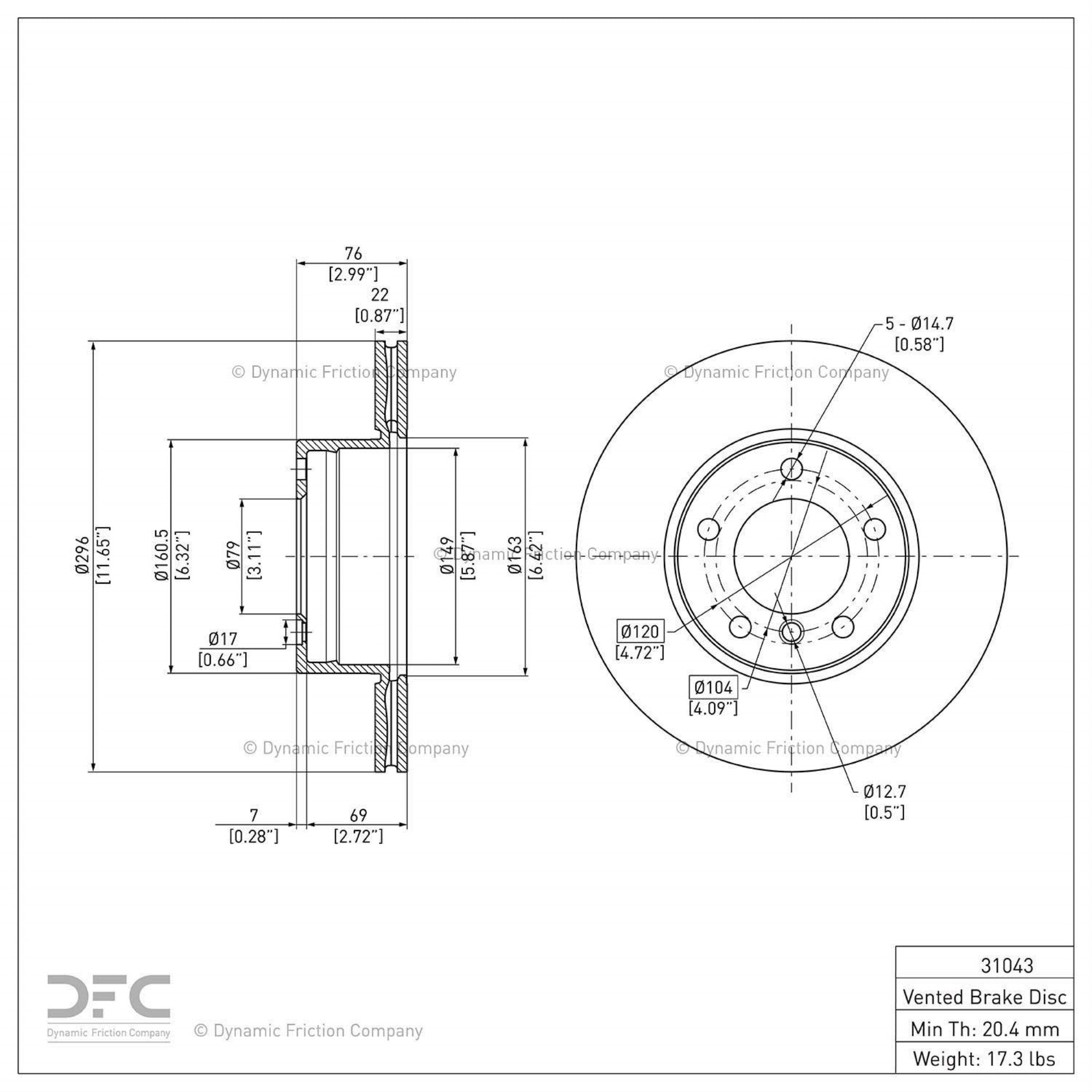 Geospec Coated Rotor - Oem Blank 604-31043