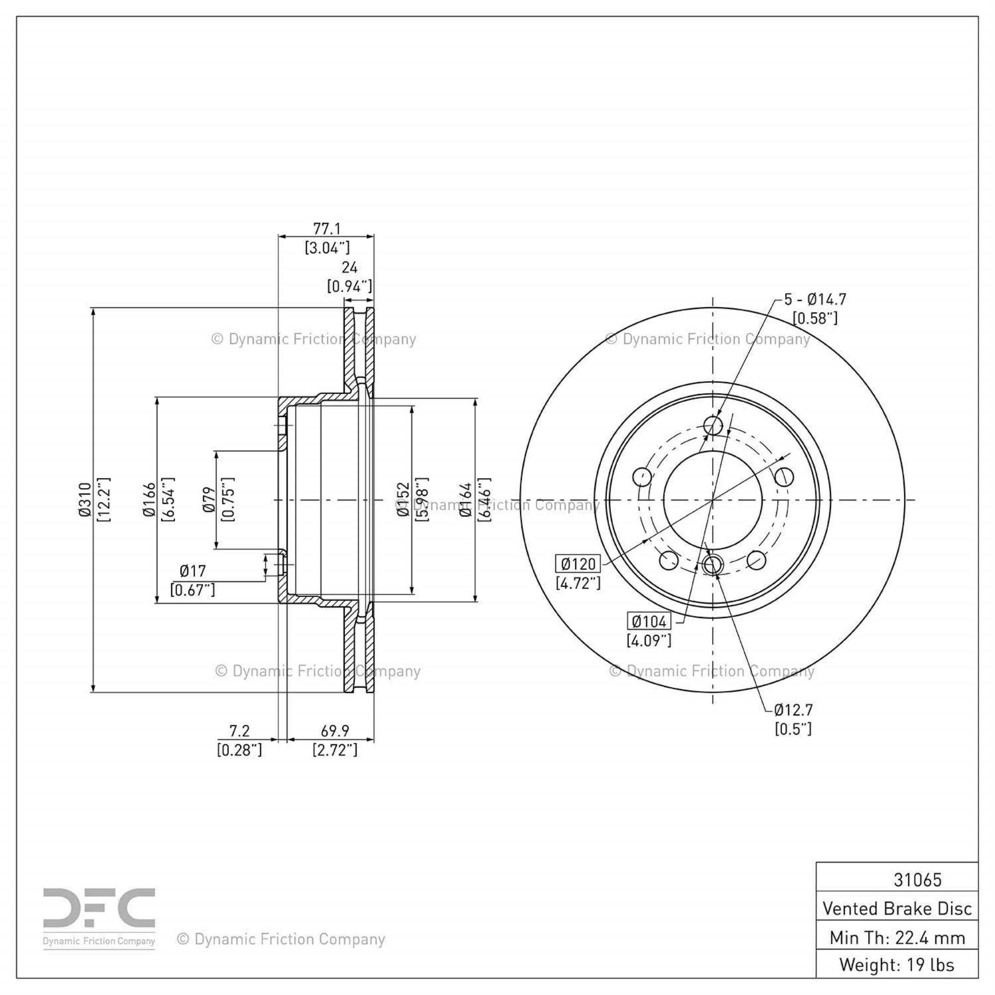 Geospec Coated Rotor - Oem Blank 604-31065