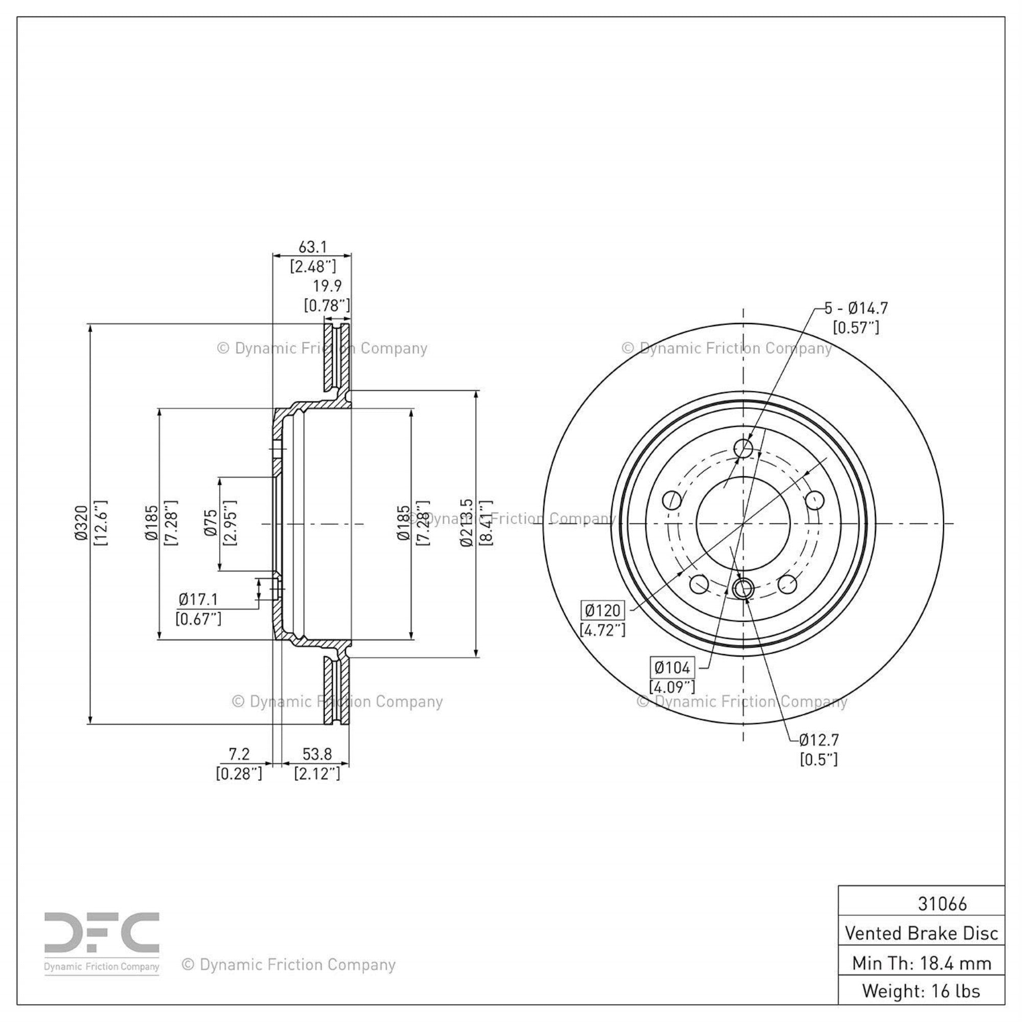 Geospec Coated Rotor - Oem Blank 604-31066