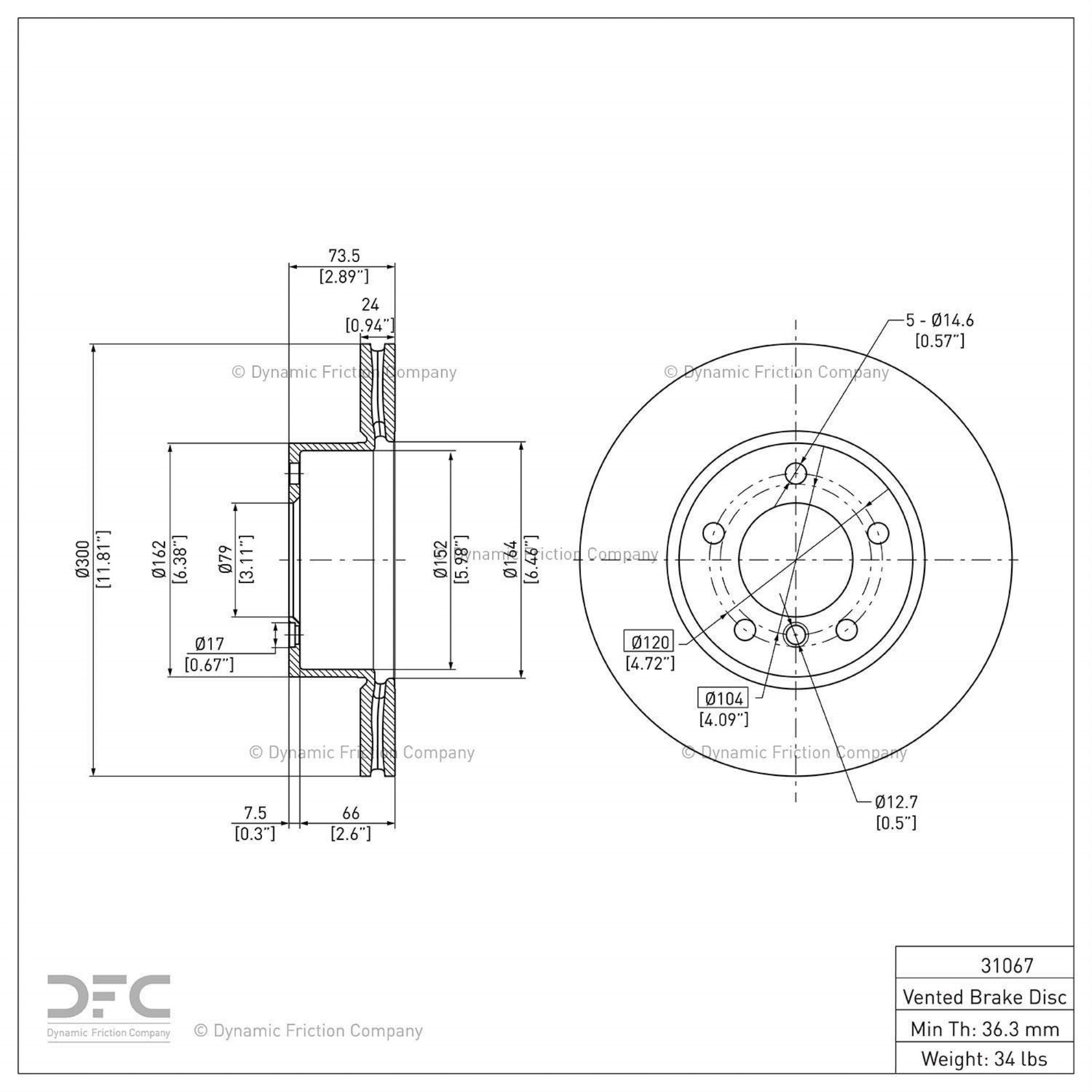 Geospec Coated Rotor - Oem Blank 604-31067