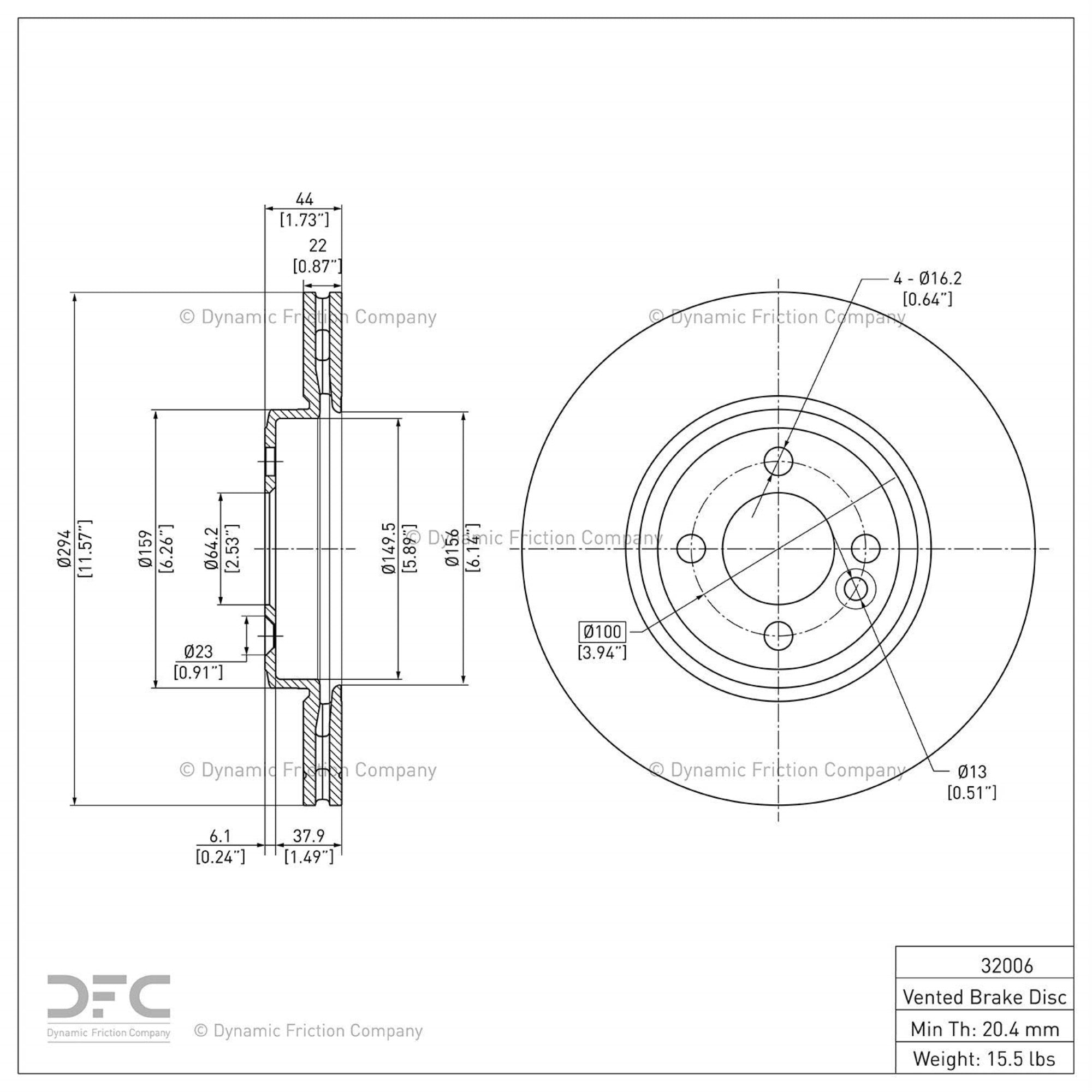 Geospec Coated Rotor - Oem Blank 604-32006